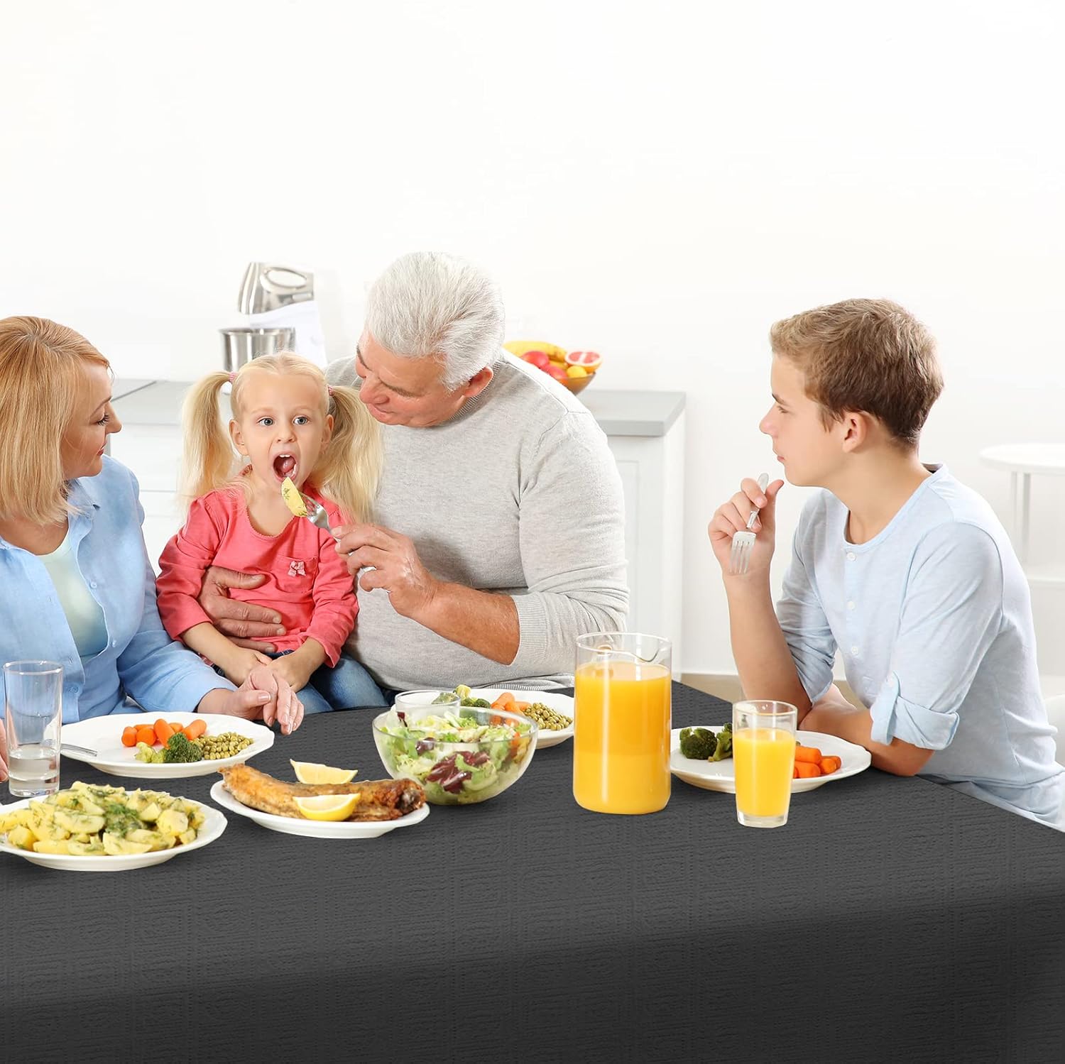 NEWOOK Black Rectangle Tablecloths 6 Pack