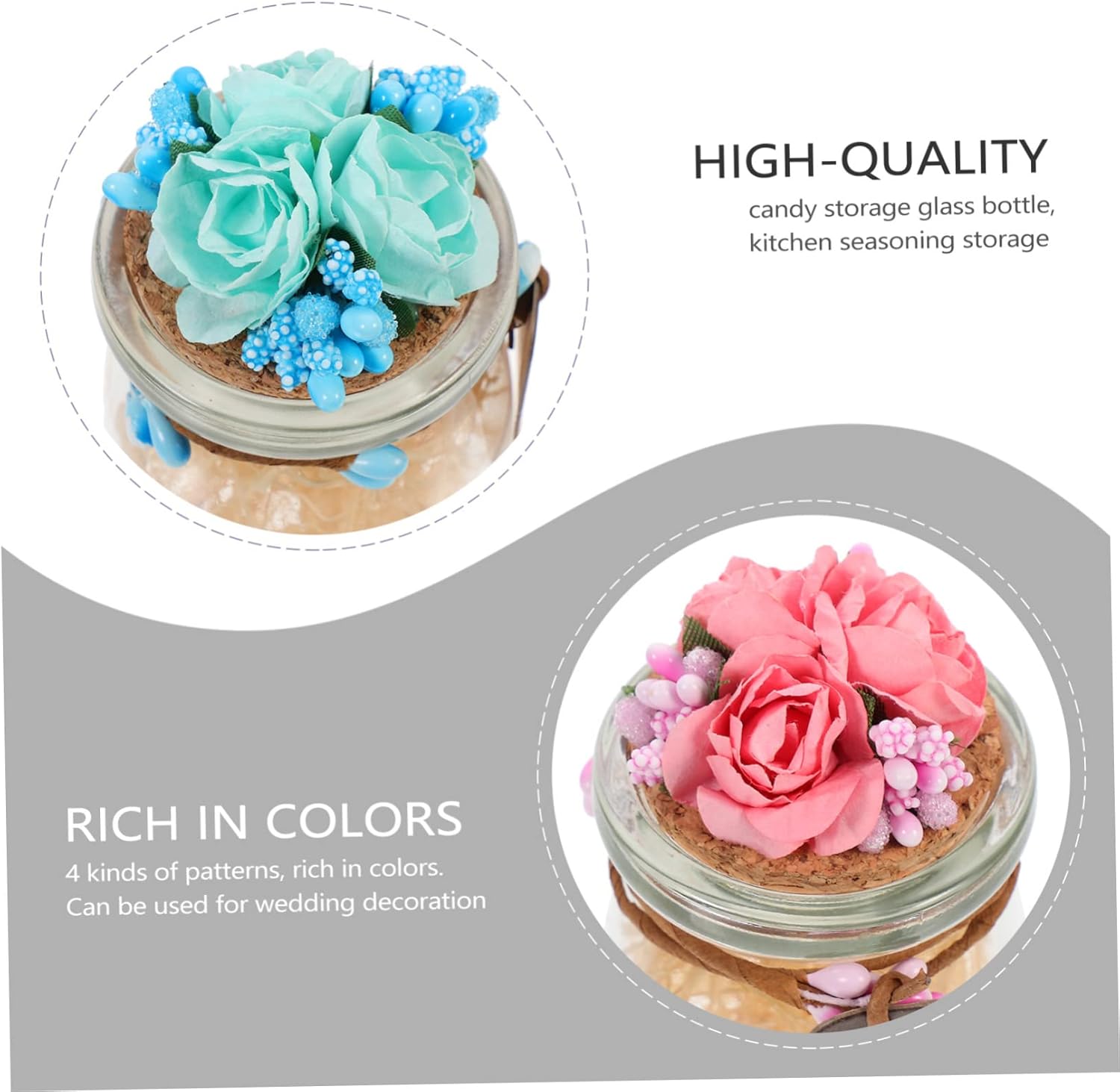 PRETYZOOM 4pcs Candy Bottles Assorted Containers for Weddings Parties and Crafts