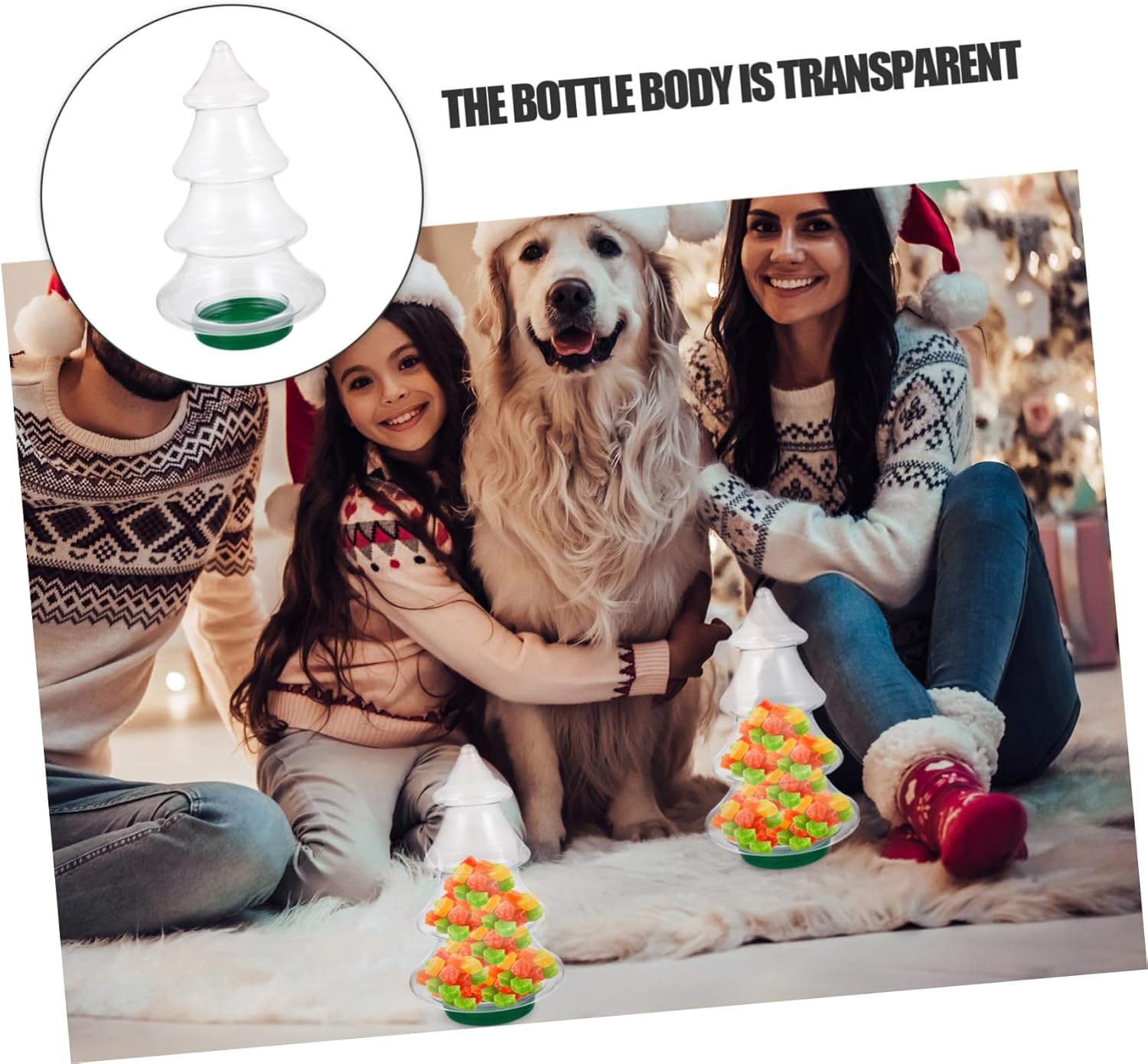 Christmas Tree Candy Storage Jar for Holiday Treats
