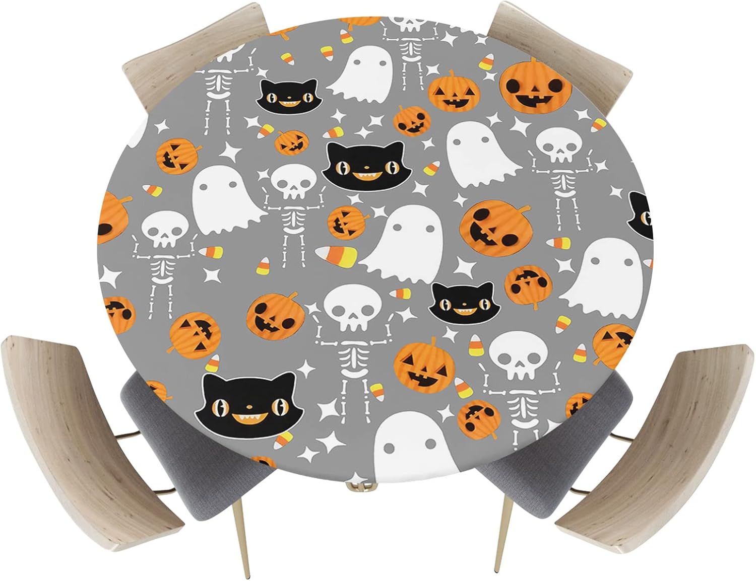 Halloween Fitted Round Tablecloth with Elastic Edge