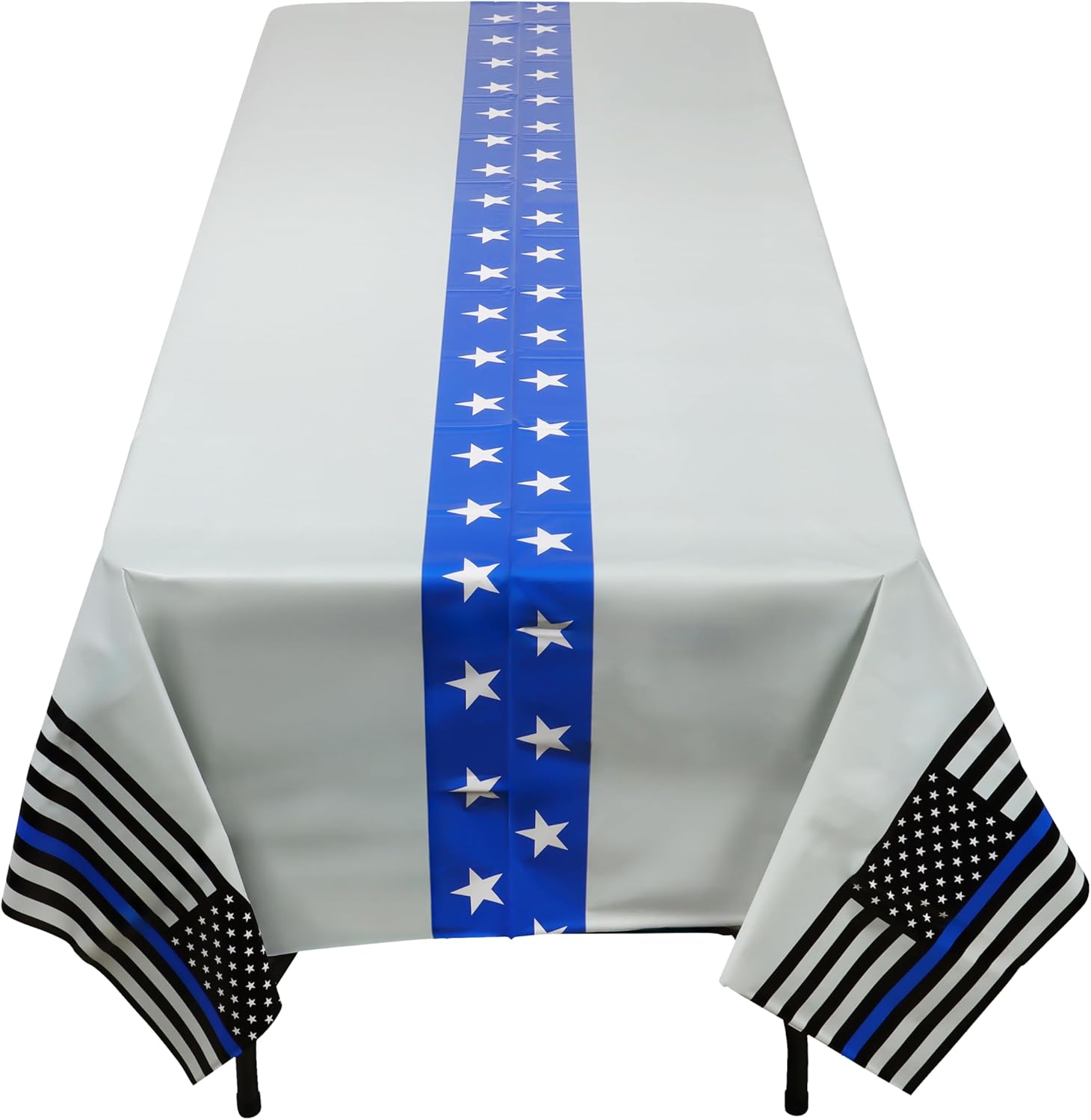 Havercamp Police Blue Line Tablecloth 108x54 Inches