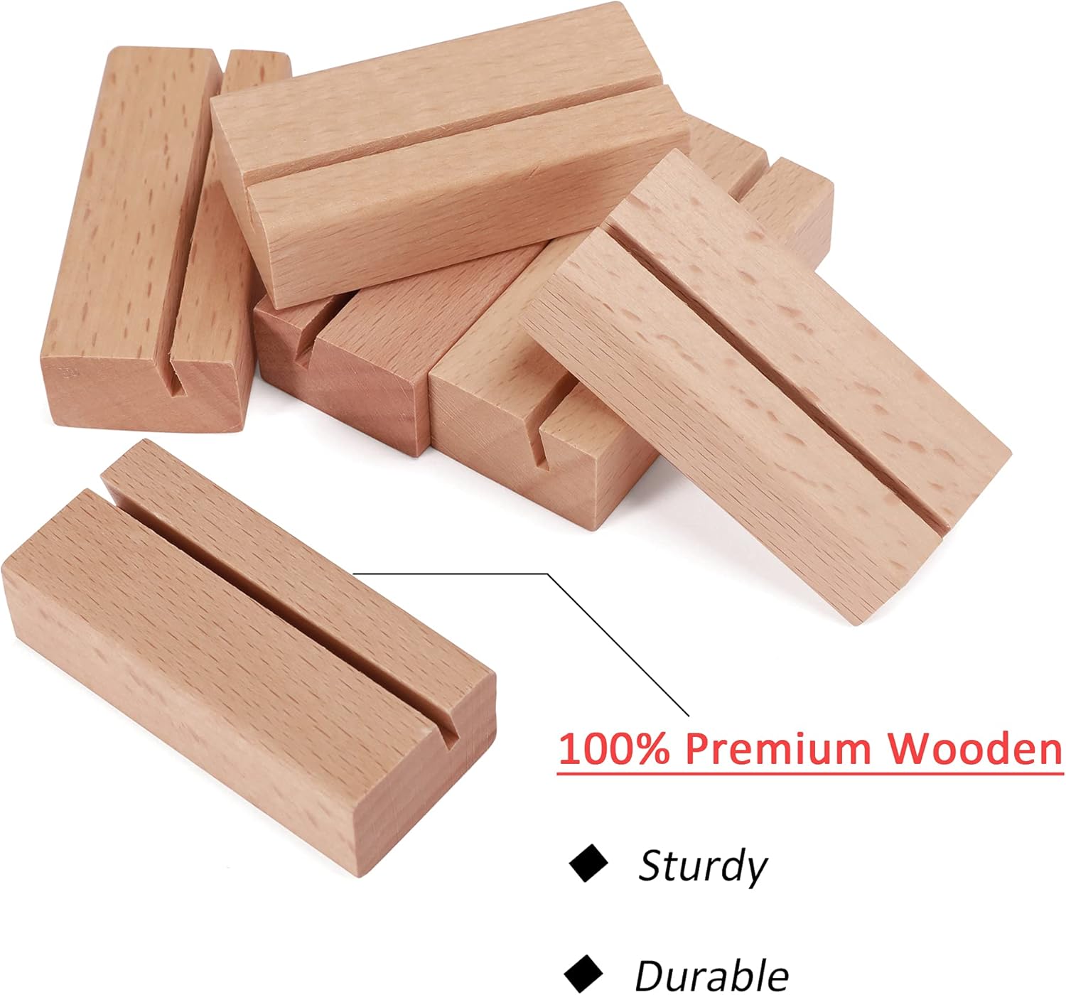 WILLOWDALE 6Pcs 217 Inch Place Card Holder Wooden Stand for Display Party Decorations