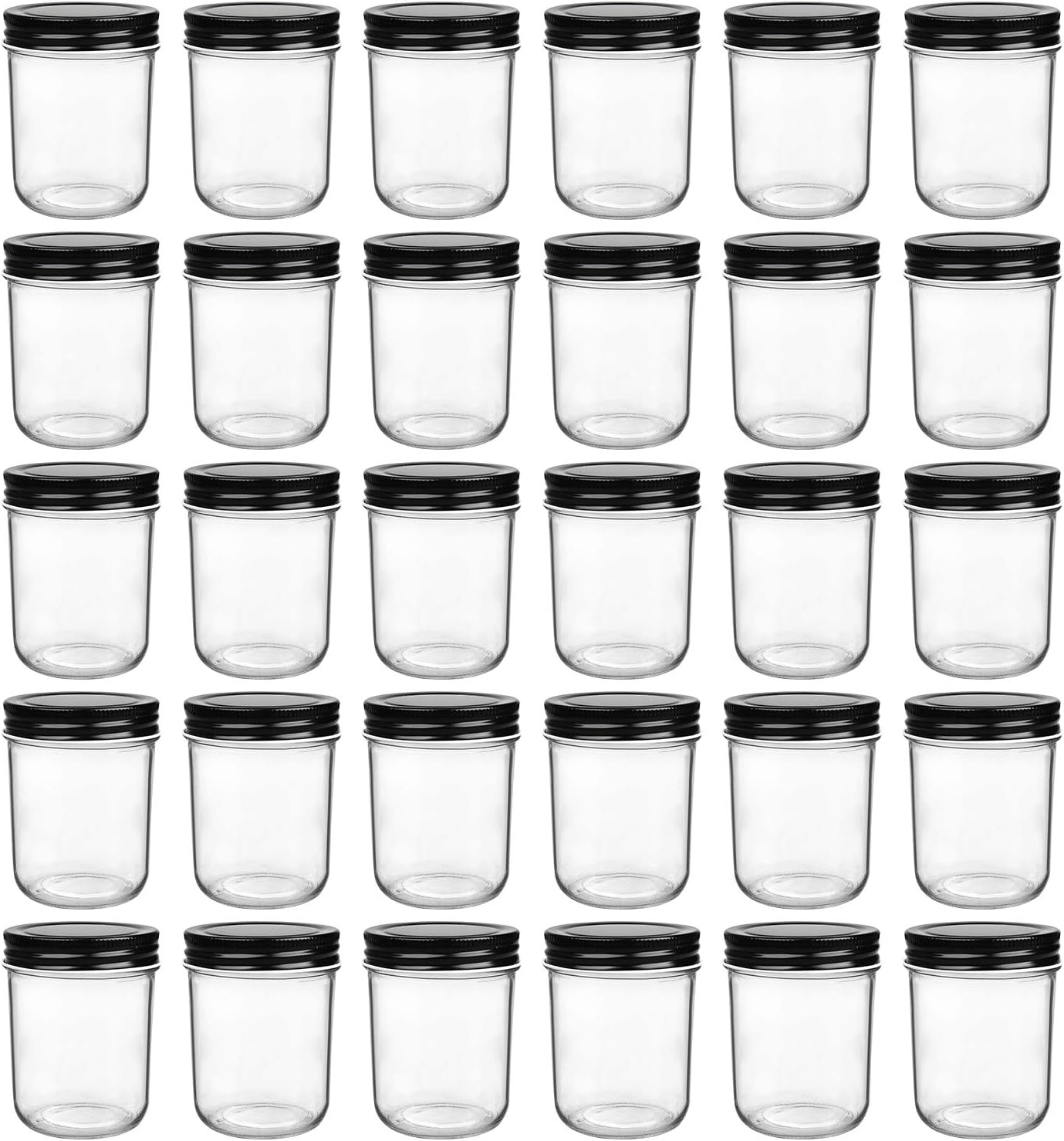 QAPPDA 6oz Glass Jars Set of 30 With Lids