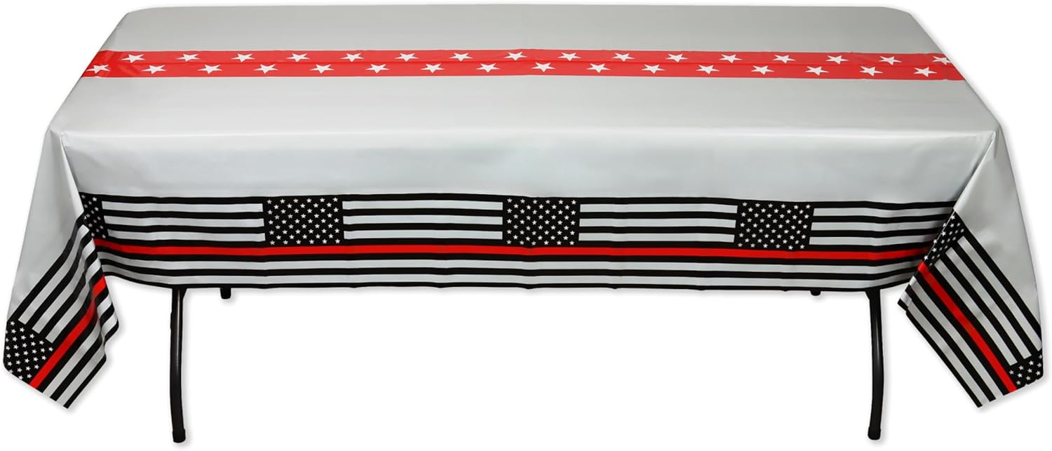 Havercamp Firefighter Tablecover 108x54in Red Line Decor