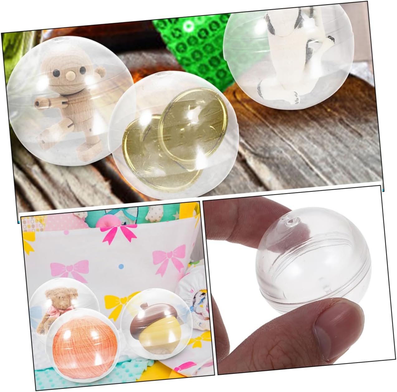 VICASKY 20pcs Round Capsules Candy Server for Parties