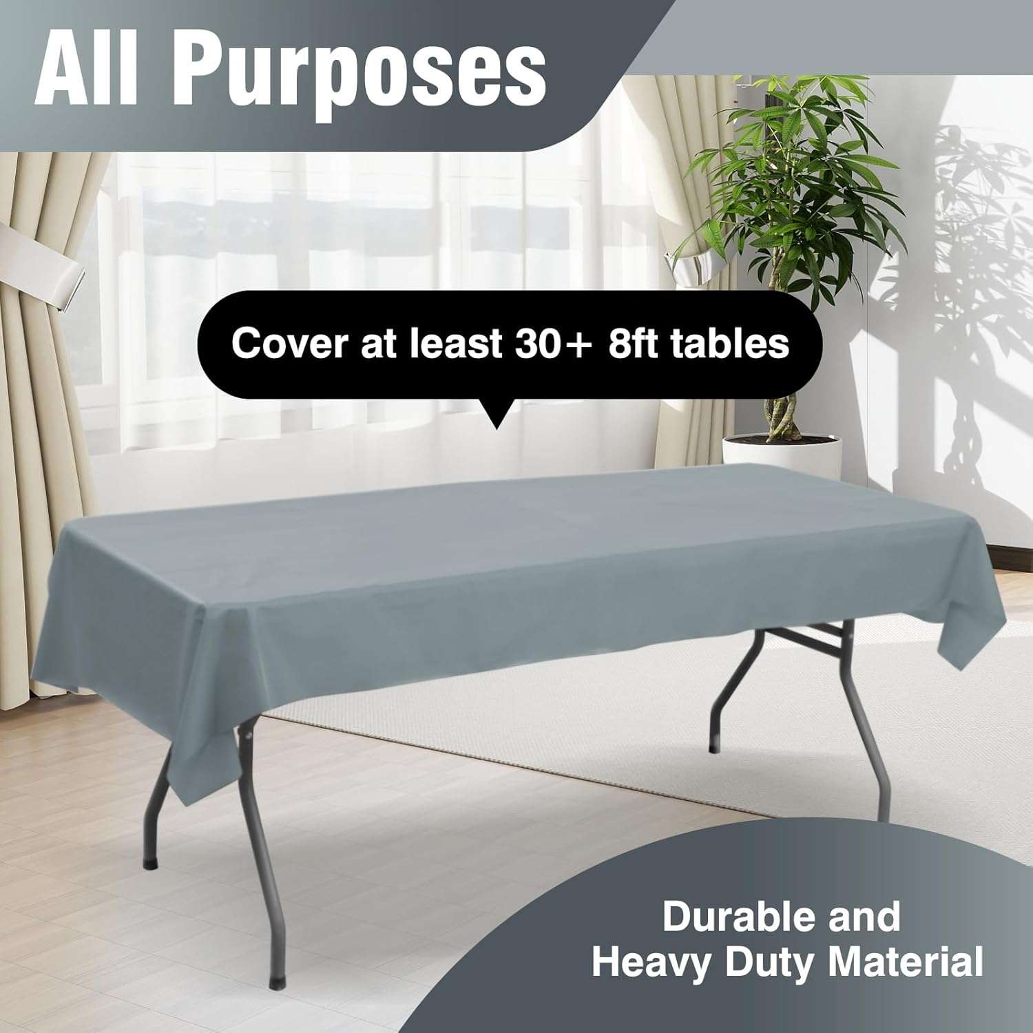 Craft And Party Silver Plastic Table Cover Roll 40x300