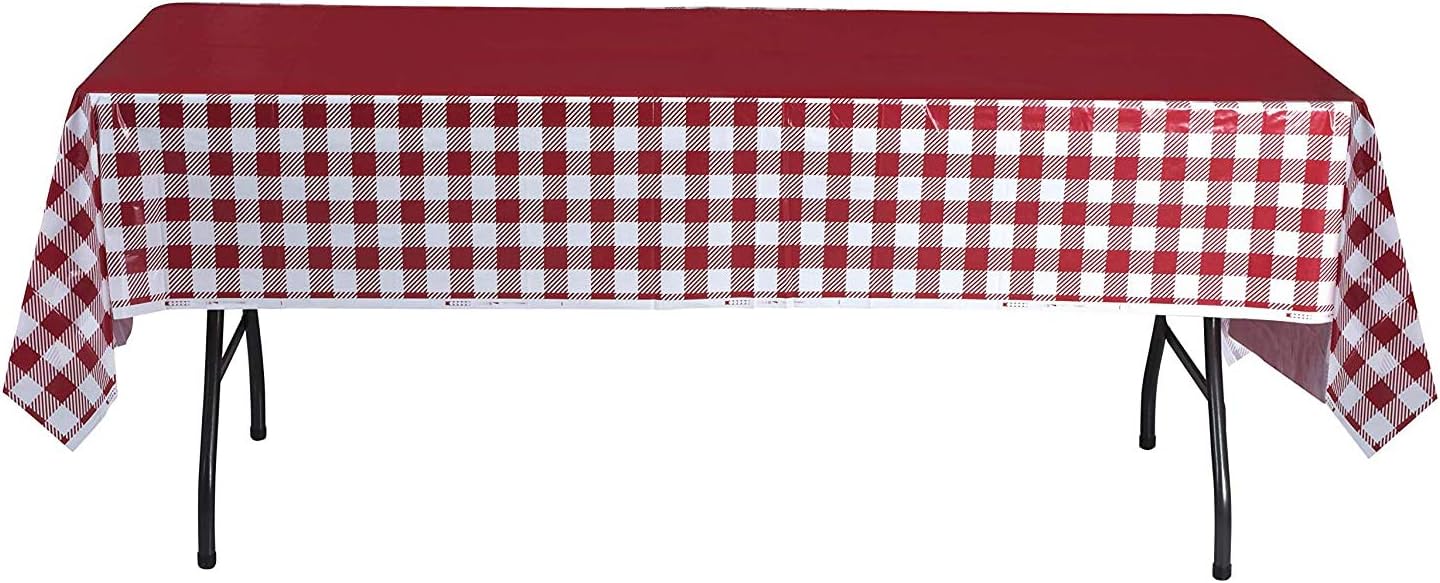 Hammont Checkered Tablecloth Red White Gingham Table Cover 4 Pack