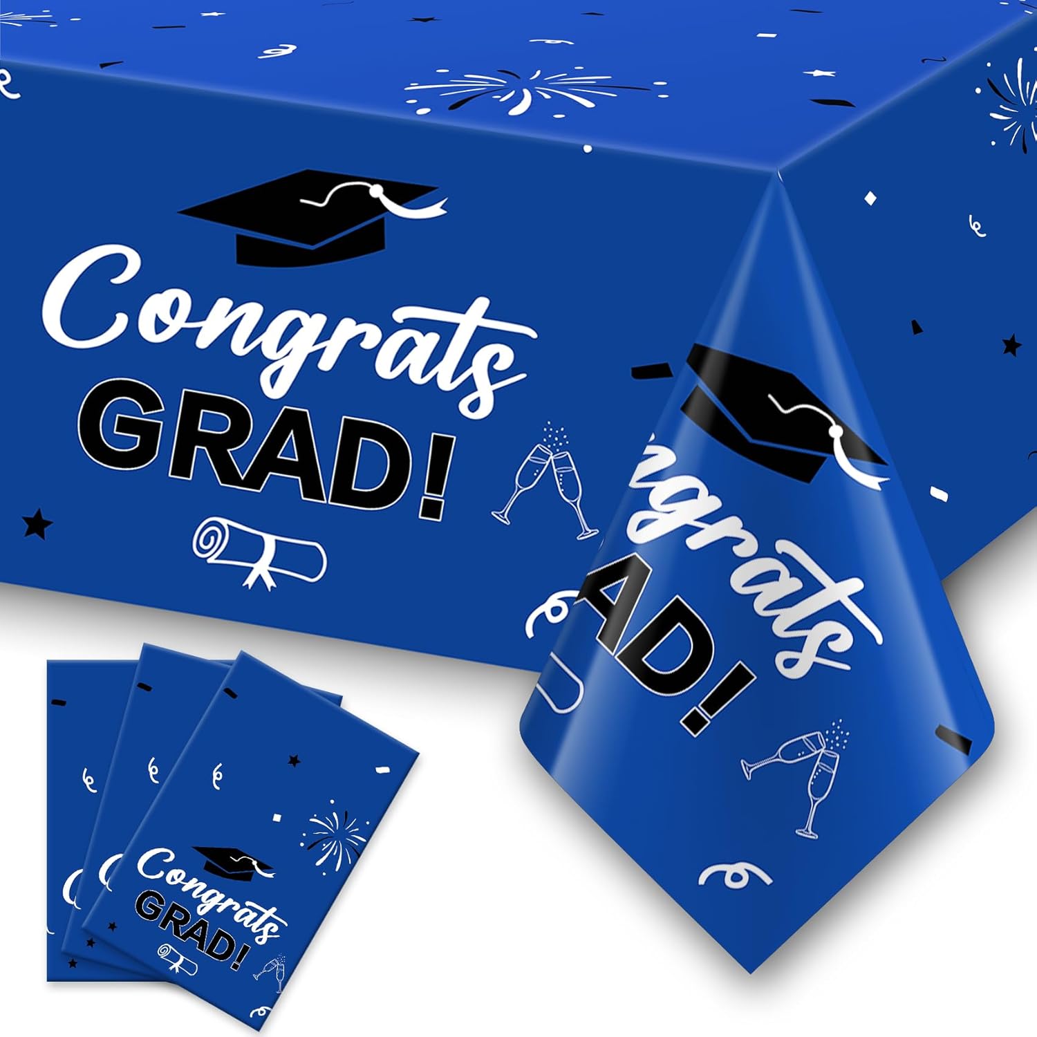 Slergut Graduation Tablecloth Set Blue 2025 3 Pack