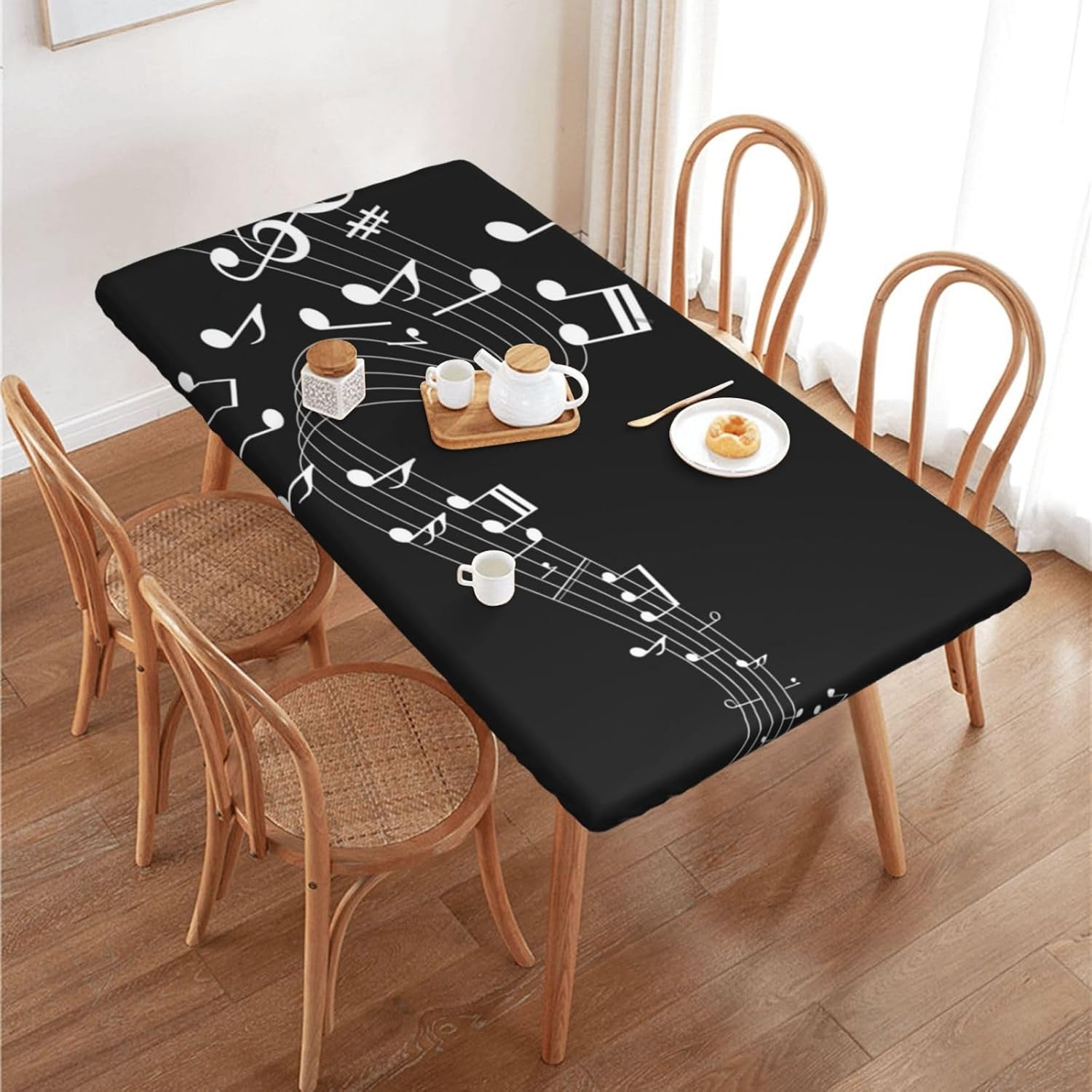 Musical Notes Tablecover for Music Party Decoration