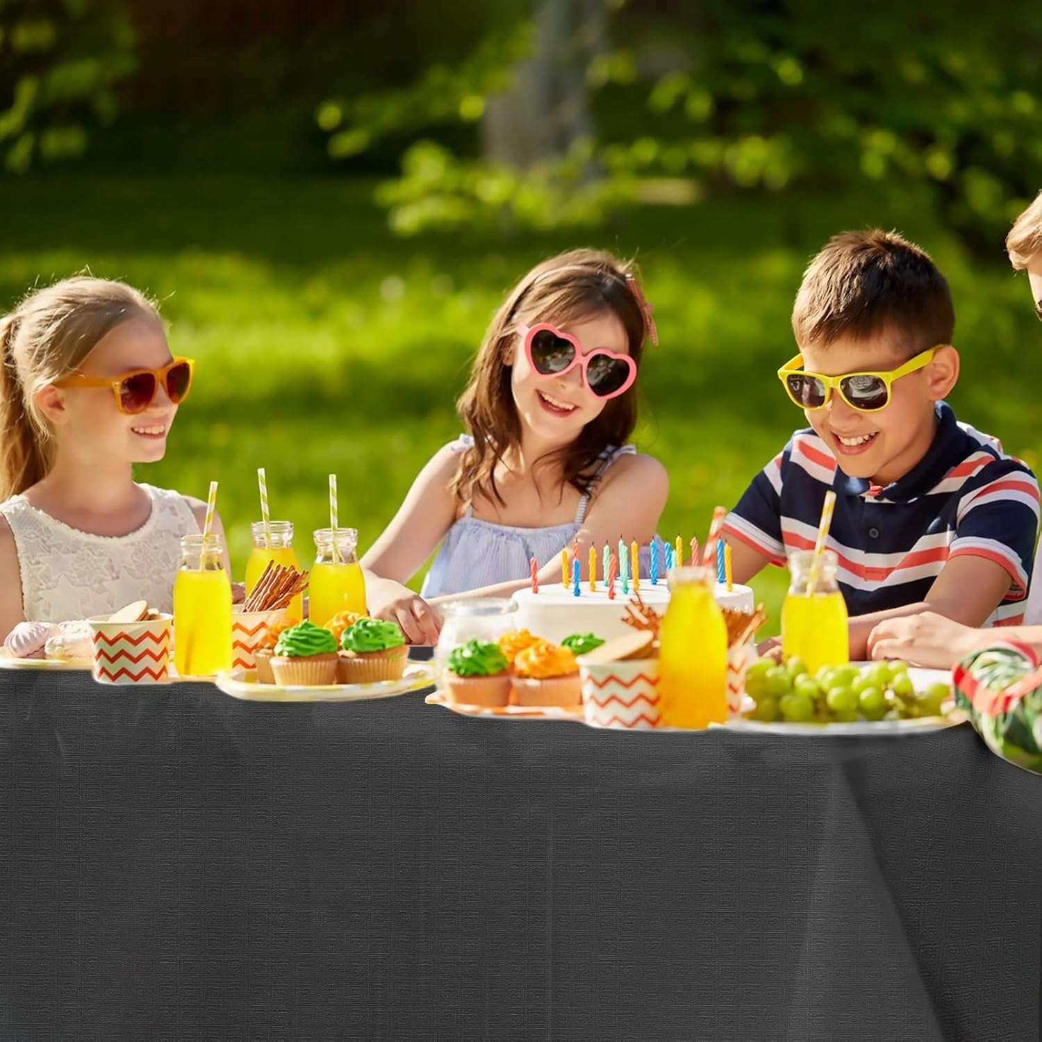 NEWOOK Black Rectangle Tablecloths 6 Pack
