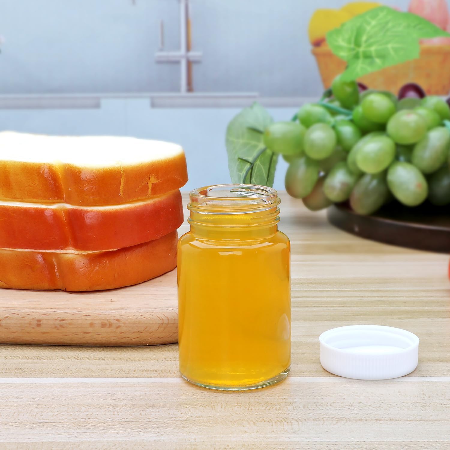 48 Pack 2 Oz Juice Shot Bottles with Caps Glass Mini Jars