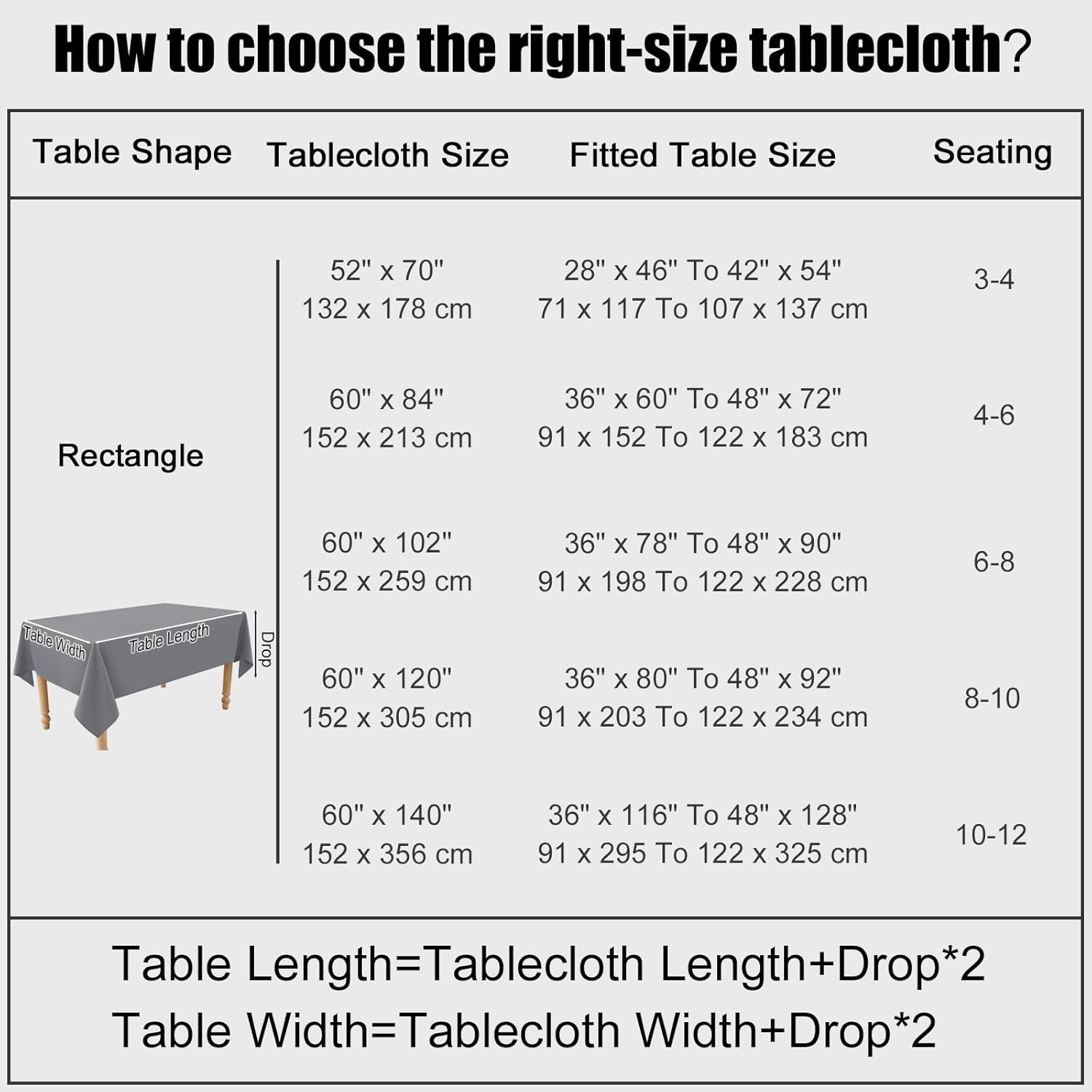 Smiry Waterproof Linen Tablecloth 60x84 Grey