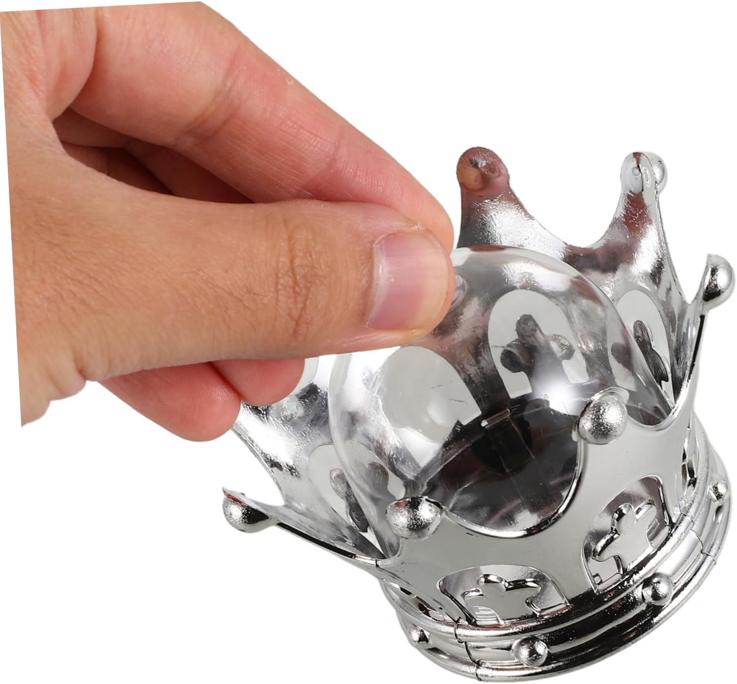 12pcs Fillable Silver Dome Crown Centerpieces for Weddings and Parties
