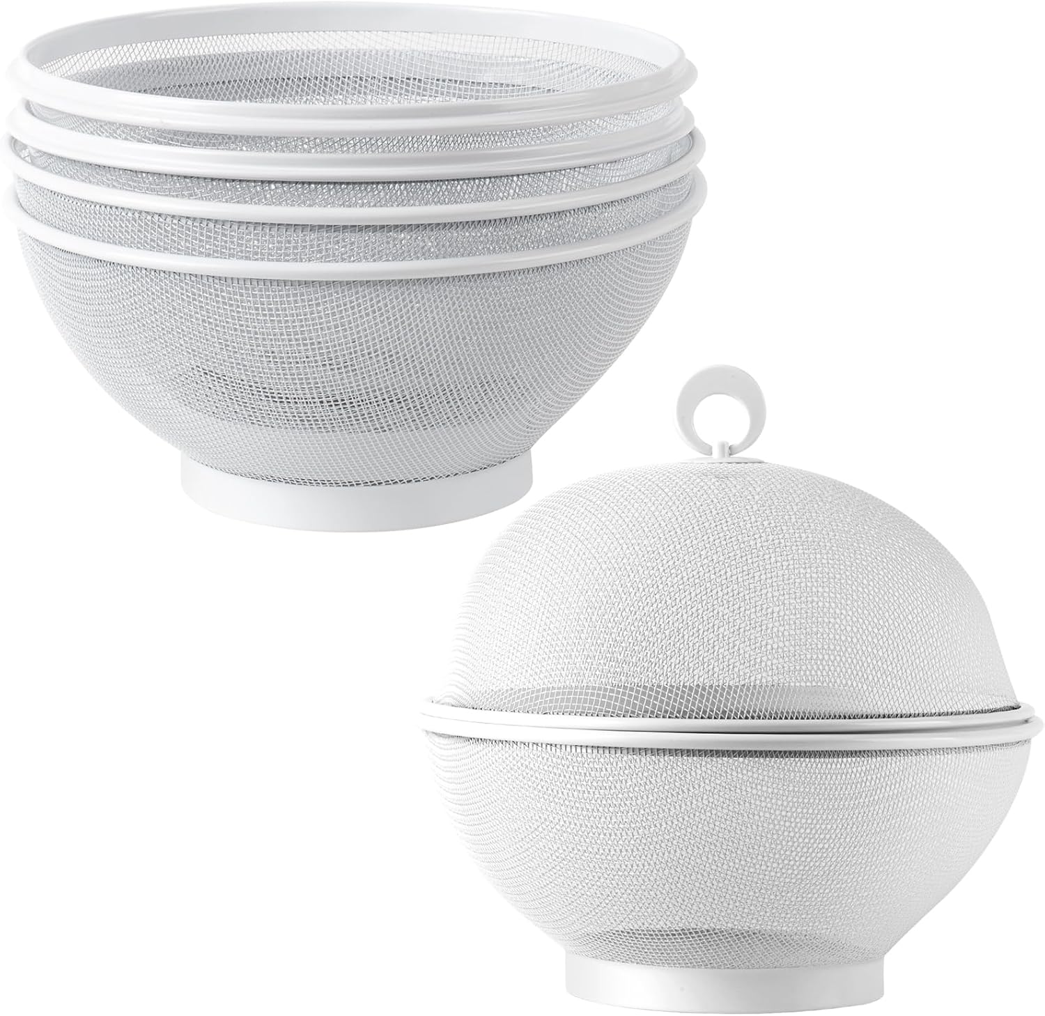 Toutrop 2Pcs Large Capacity Mesh Fruit Basket with Lid