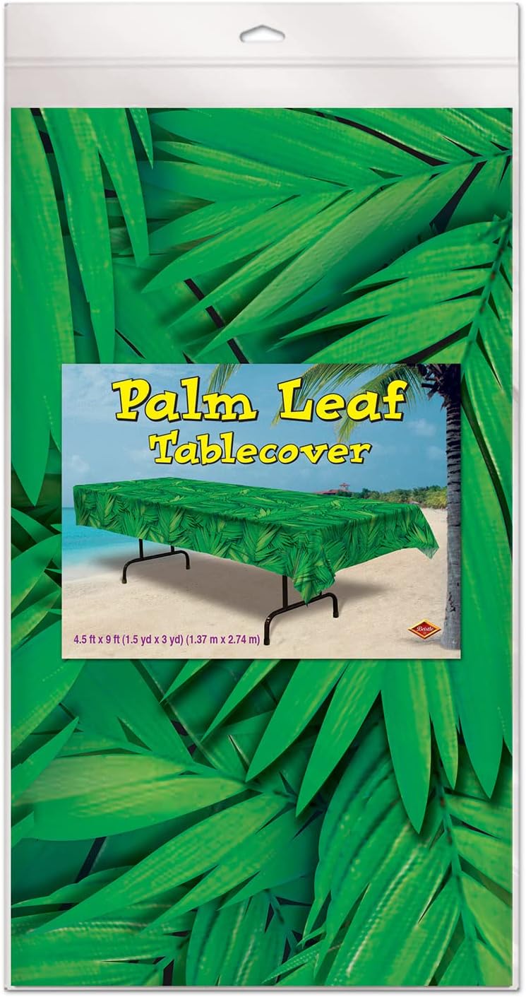 Beistle Palm Leaf Table Cover 54x108 In