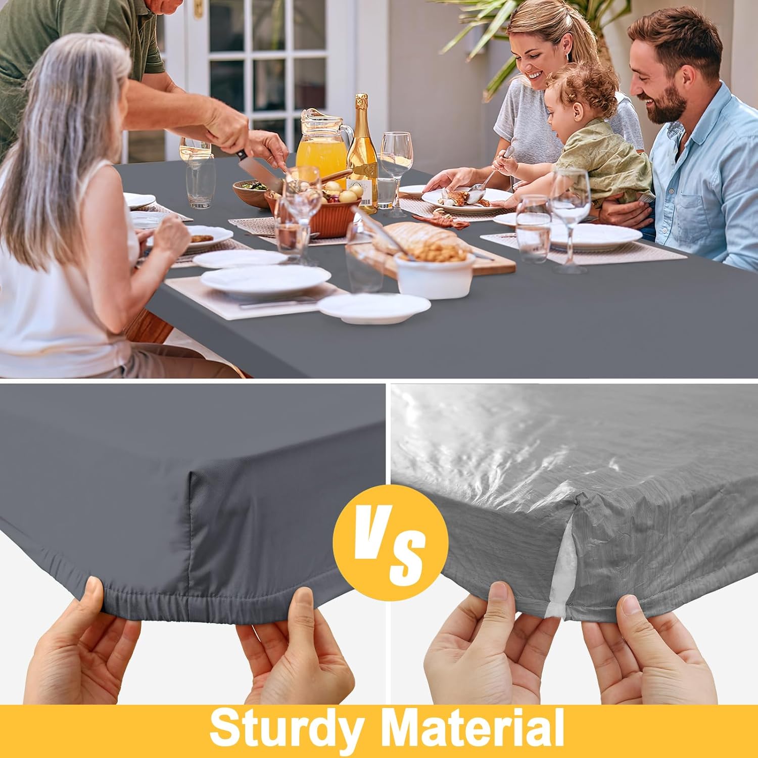 Spotjoy Rectangle Tablecloth Waterproof 30x72 for 6 Foot Folding Tables