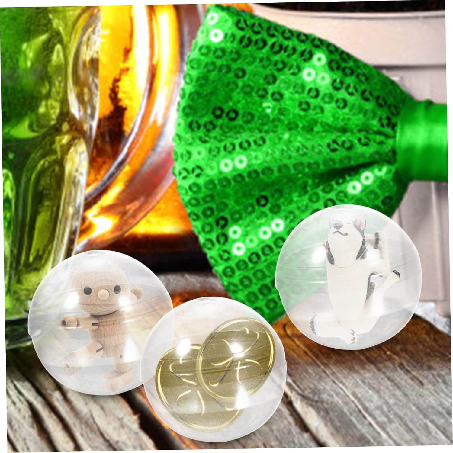 30pcs Transparent Round Capsules for Party Favors and Candy Packaging