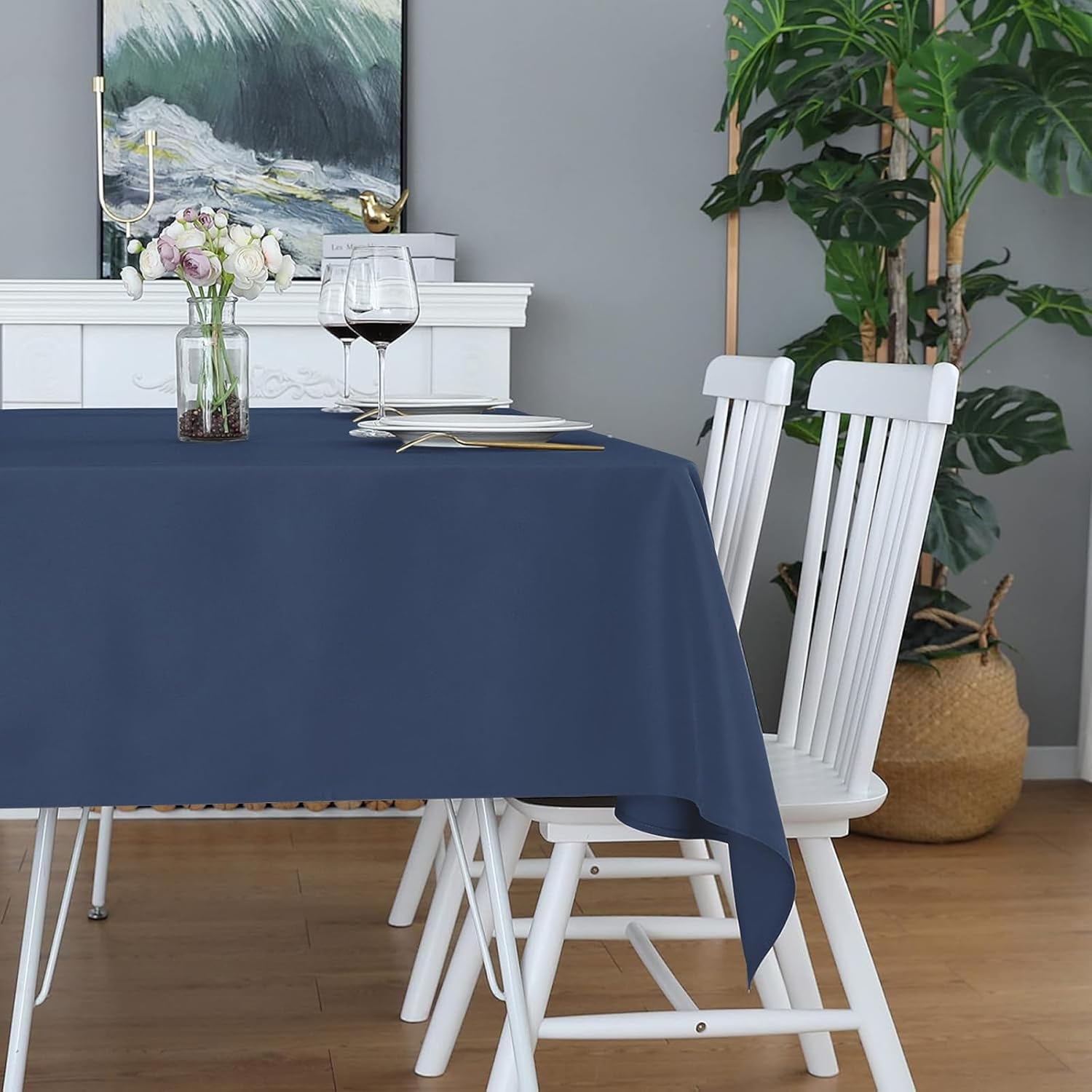 Easy-Going 6 Pack Navy Tablecloths 60x102 Inch