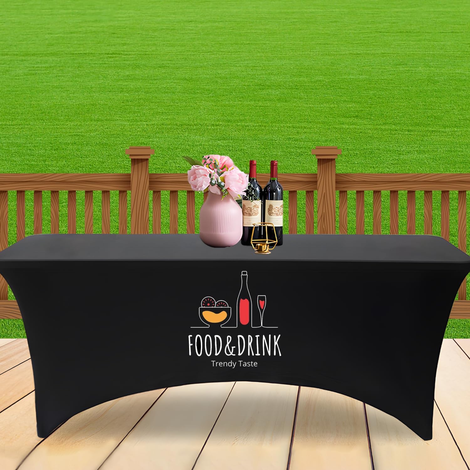Customized Table Cloth with Logo 4FT Spandex Open Back