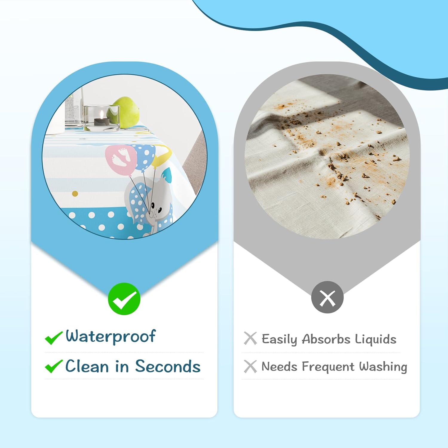 Elephant Table Covers 3 Pack 54 x 108 Jungle Theme Kids Tablecloths for Birthday Parties