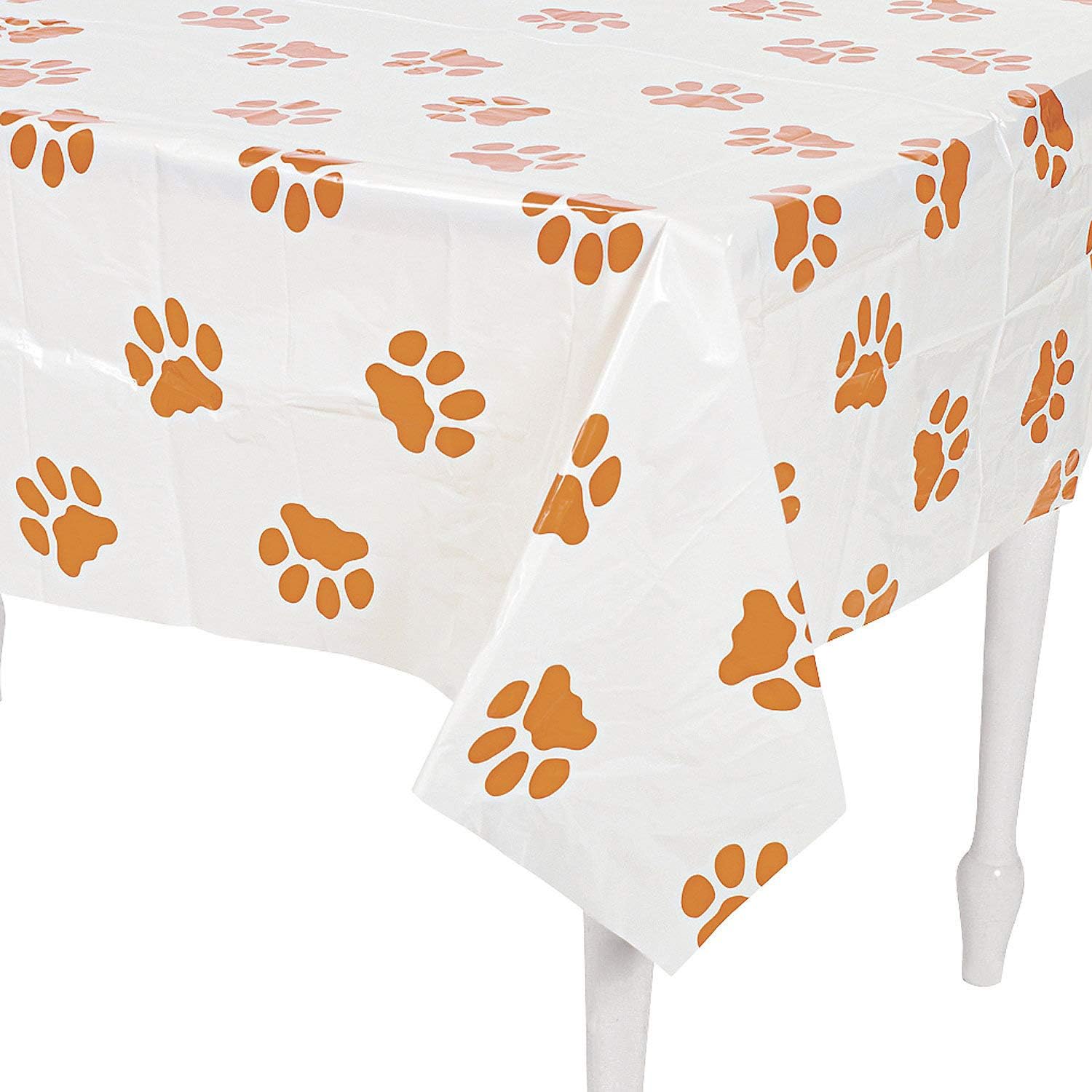 Fun Express Paw Print Tablecloth for Birthday Parties