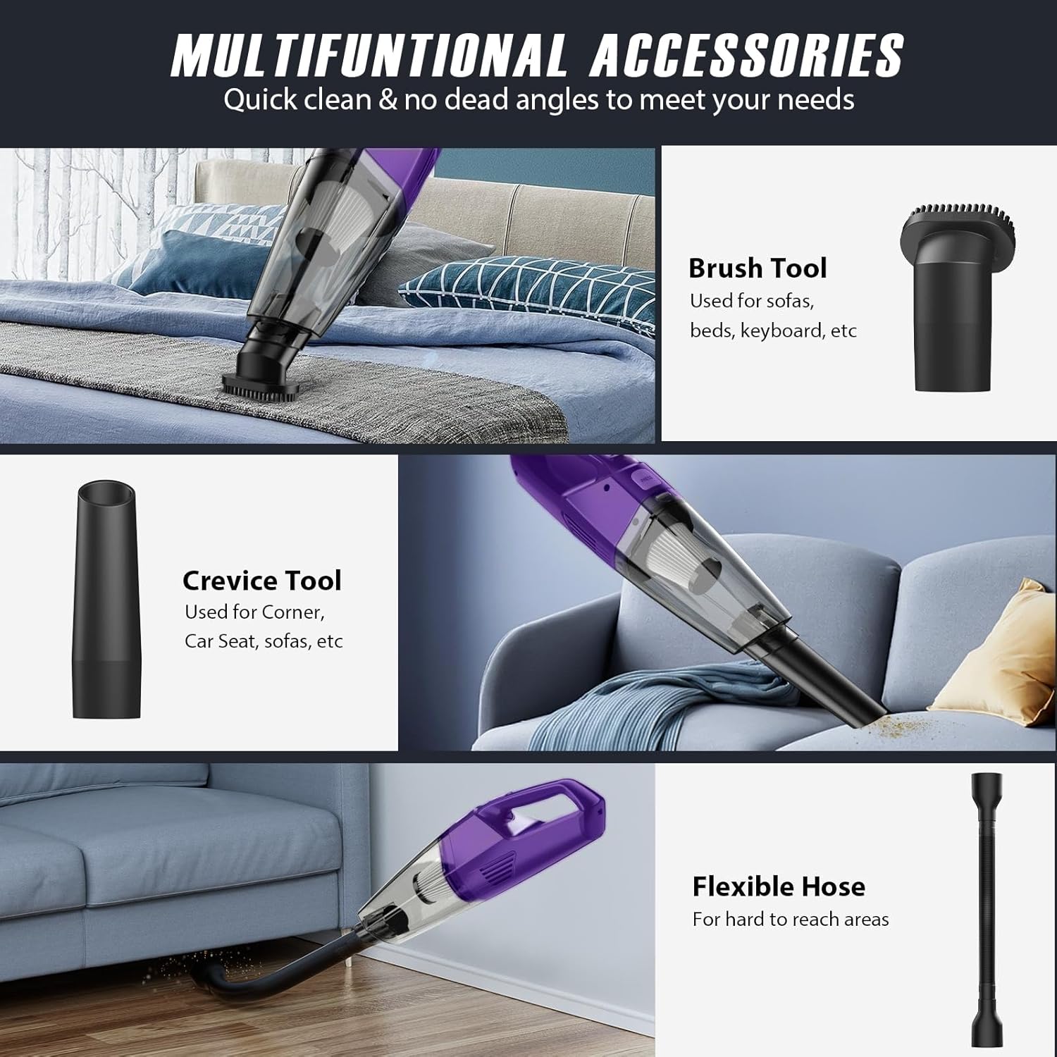 Bossdan Cordless Handheld Vacuum for Car Office Home Cleaning