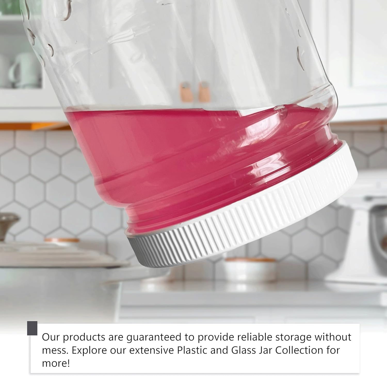 Plastic Storage Jars with Leak Proof Lids BPA Free 6 Pack