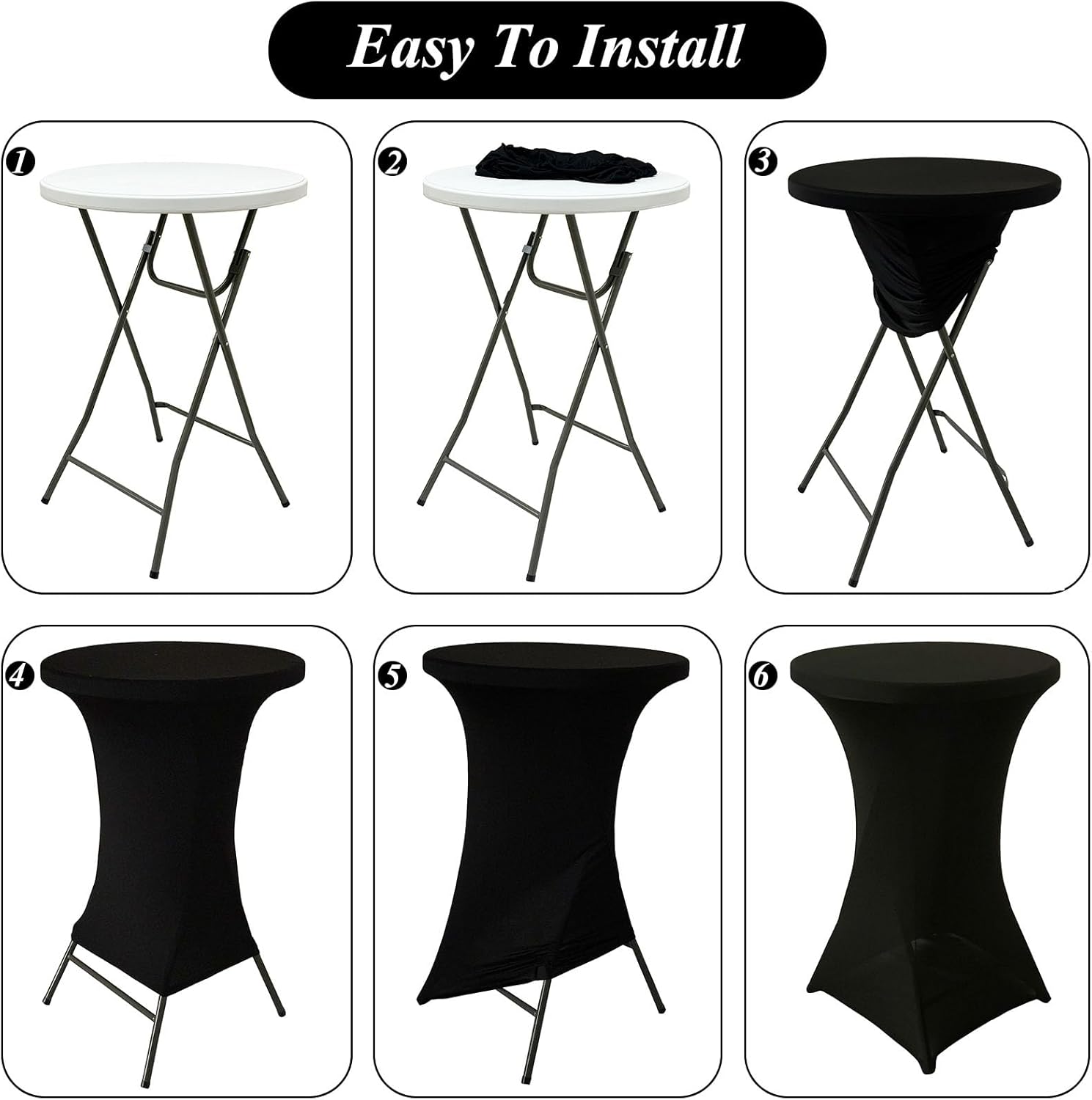 4 Pack Cocktail Table Covers 32x43 Inch Round Tablecloths for Party Wedding Banquet