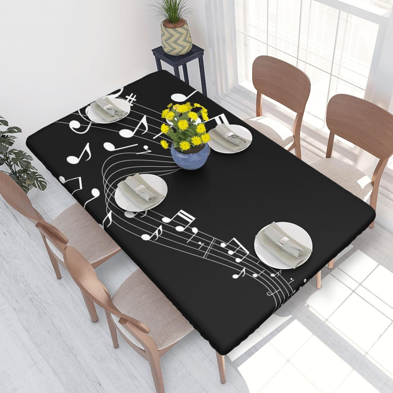 Musical Notes Tablecover for Music Party Decoration