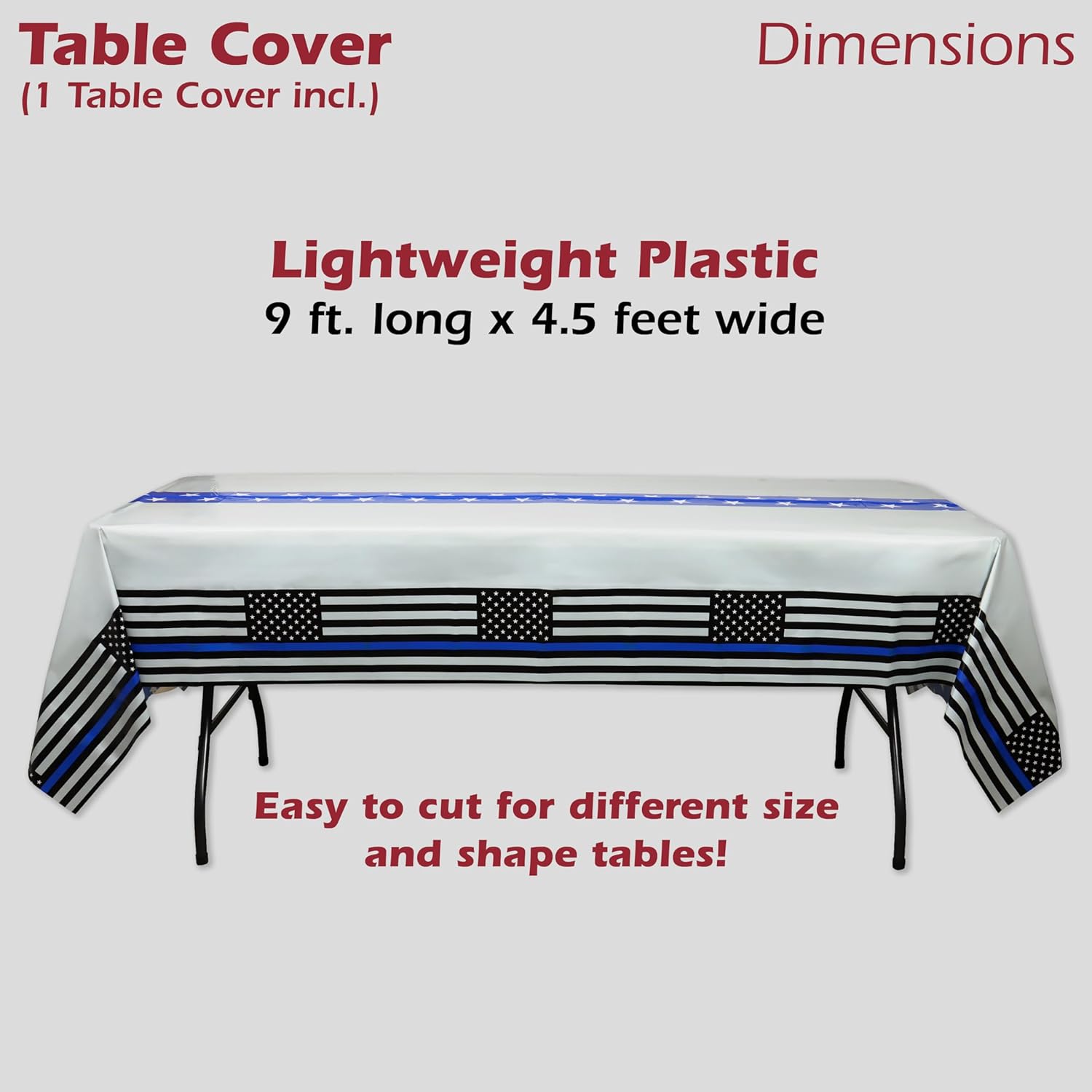 Havercamp Police Blue Line Tablecloth 108x54 Inches