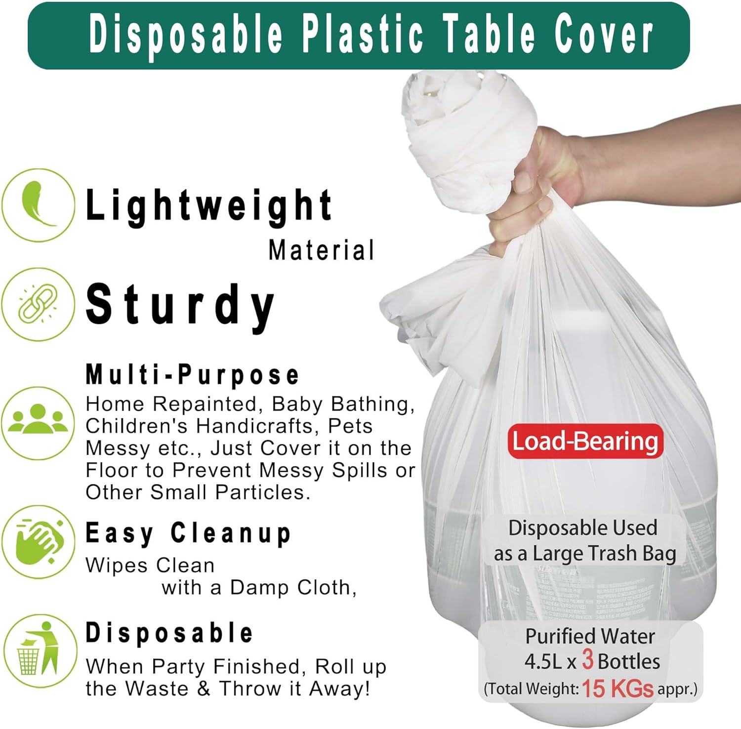 Light Yellow Plastic Tablecloths 2 Pack for 8 ft Table