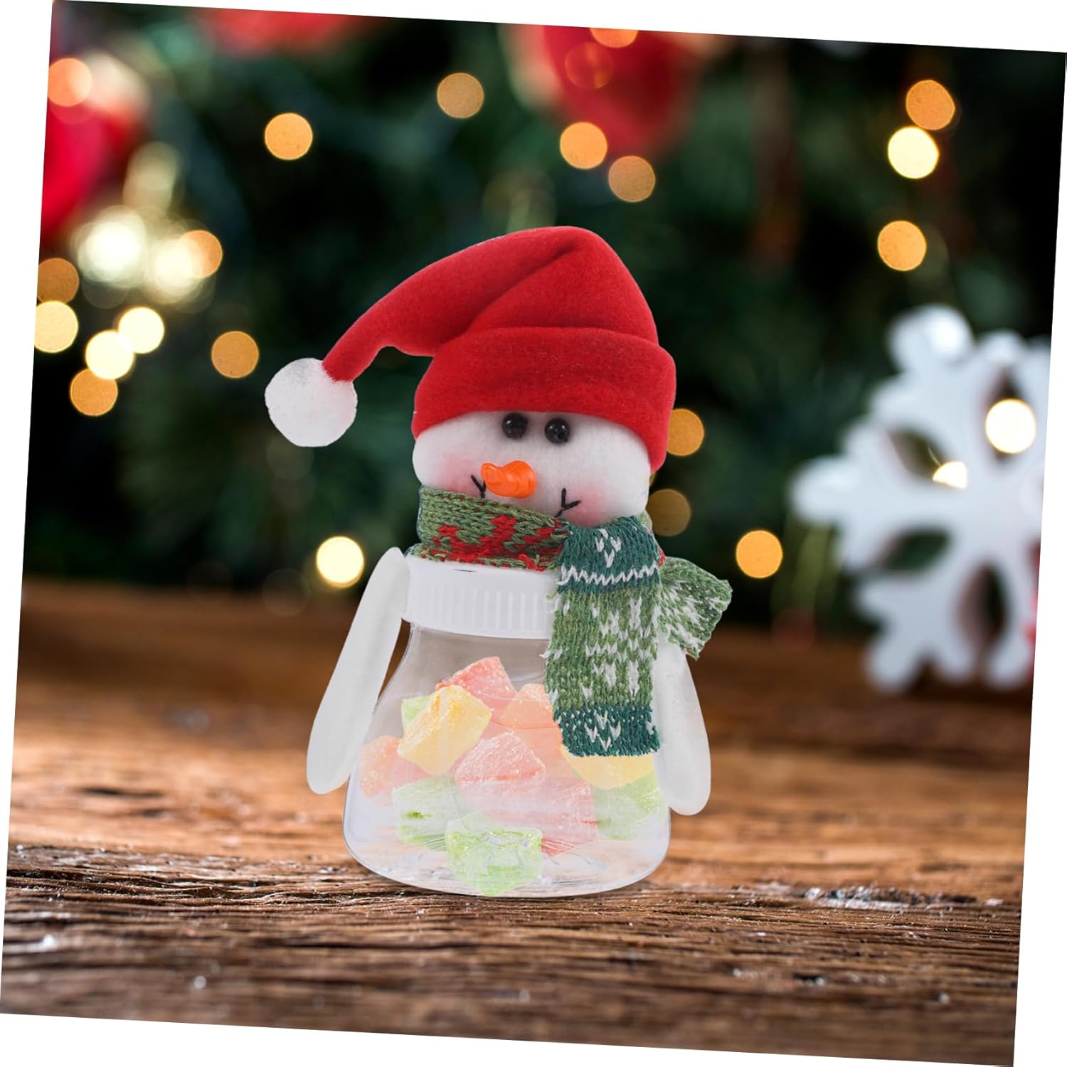 BIUDECO Snowman Candy Containers 5 Pack Christmas Decorative Jars