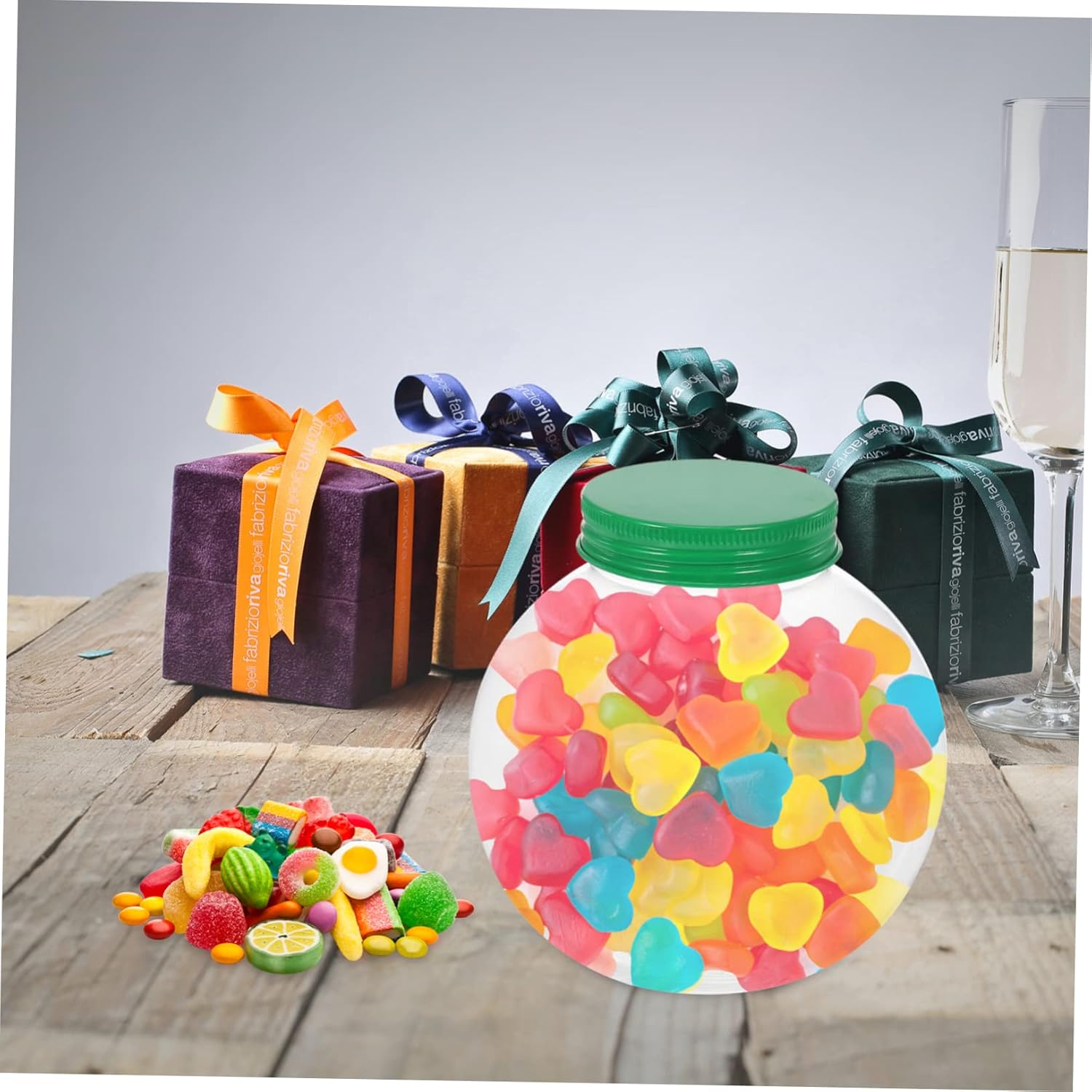 DOITOOL 5pcs Christmas Shaped Candy Jars with Sealing Lids