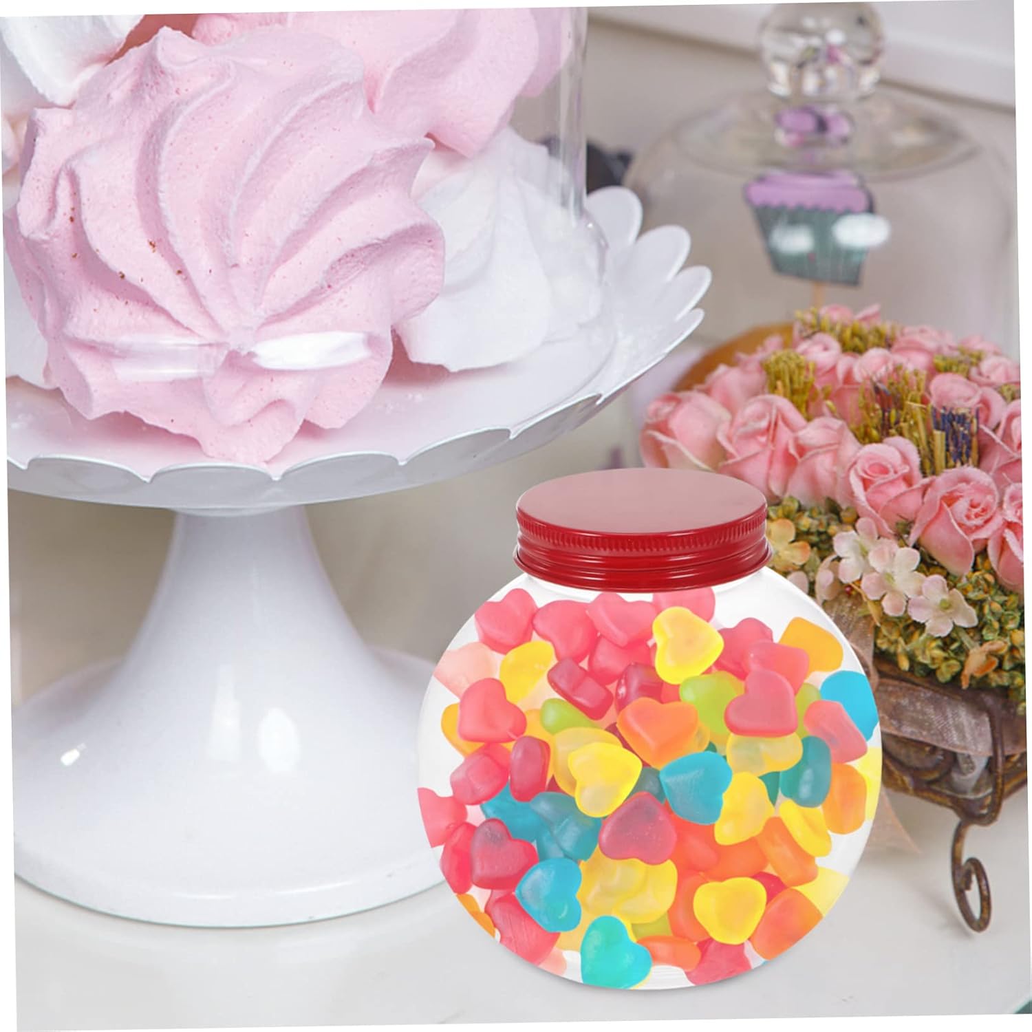 5pcs Shaped Candy Jar Lids for Christmas Party Treats and Snacks