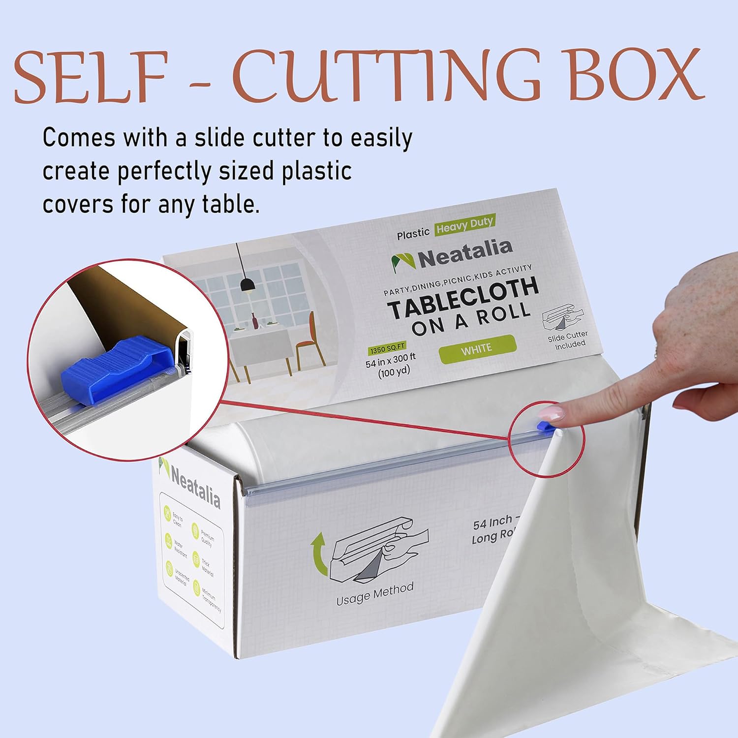 300 ft White Premium Disposable Waterproof Table Cloth Rolls for Outdoor Events