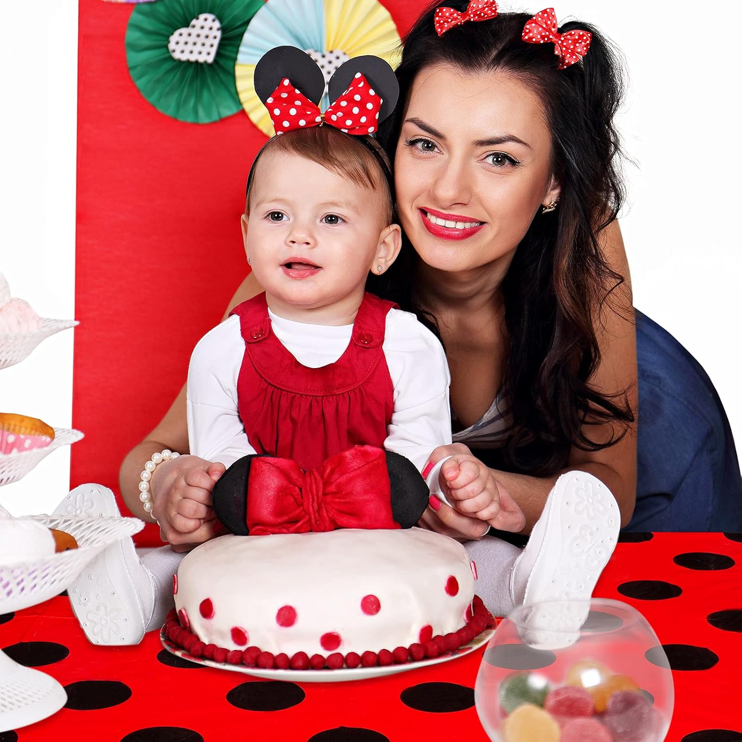 Tegeme Ladybug Tablecover Set 4pcs Black Red Rectangular Tablecloths