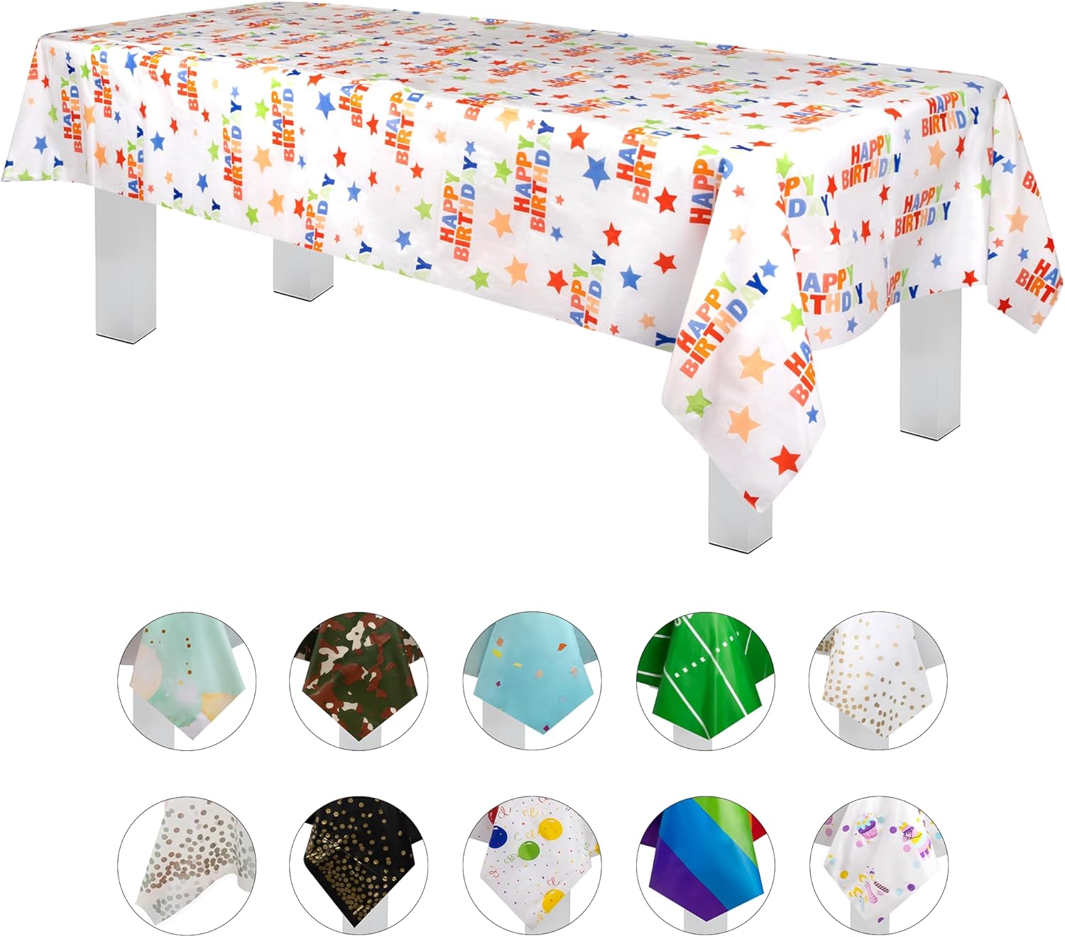 Grandipity 6 Pack Premium Disposable Plastic Tablecloths 54x108 Inches