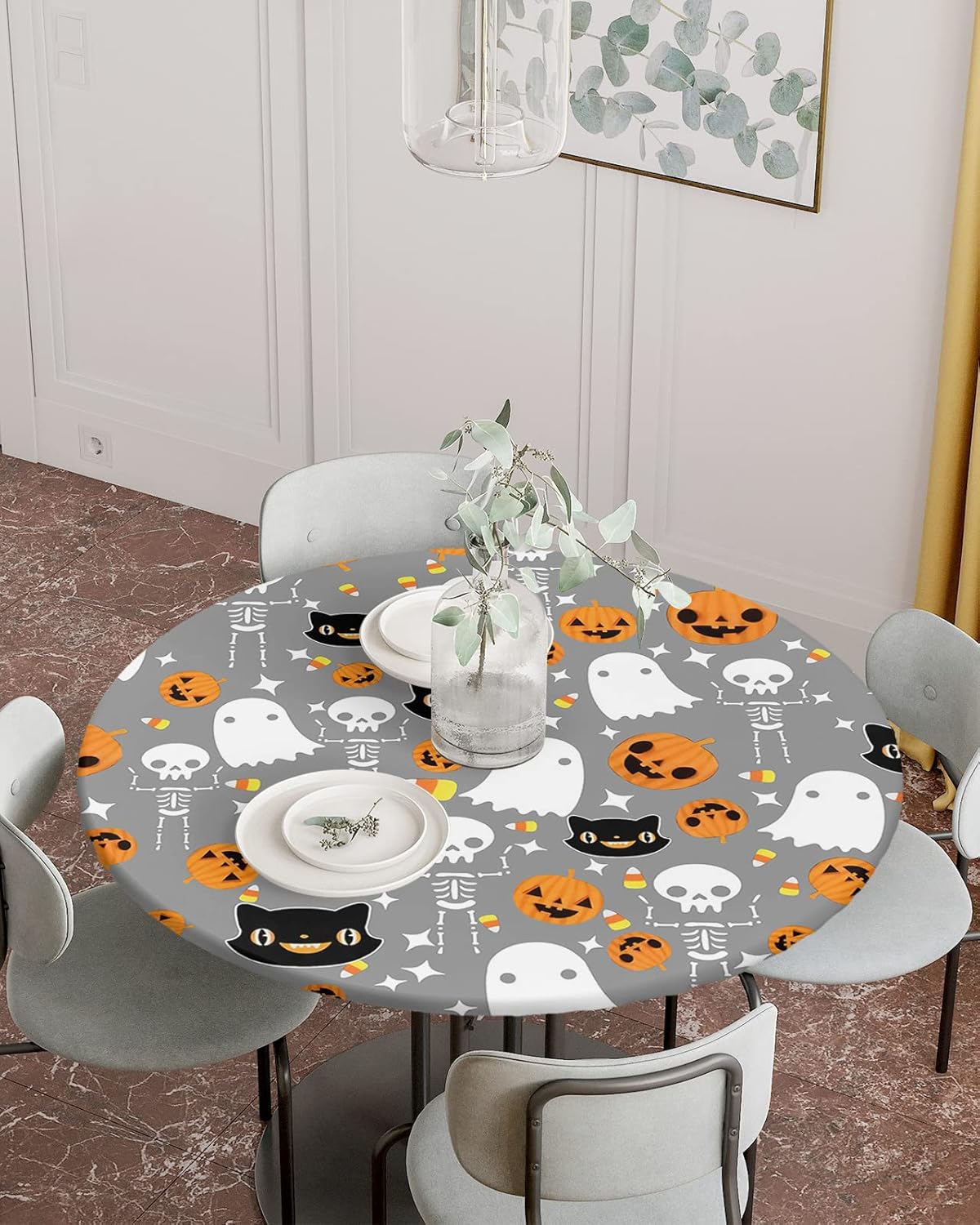 Halloween Fitted Round Tablecloth with Elastic Edge