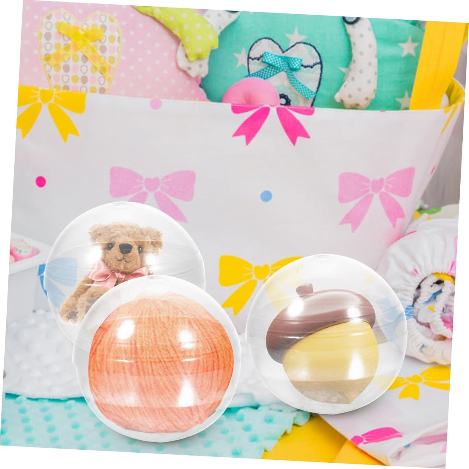 30pcs Transparent Round Capsules for Party Favors and Candy Packaging
