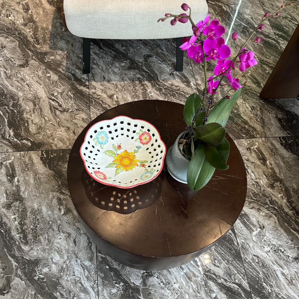 Ceramic Fruit Bowl with 4 Legs 10 Inch Large Bowl for Home Decor