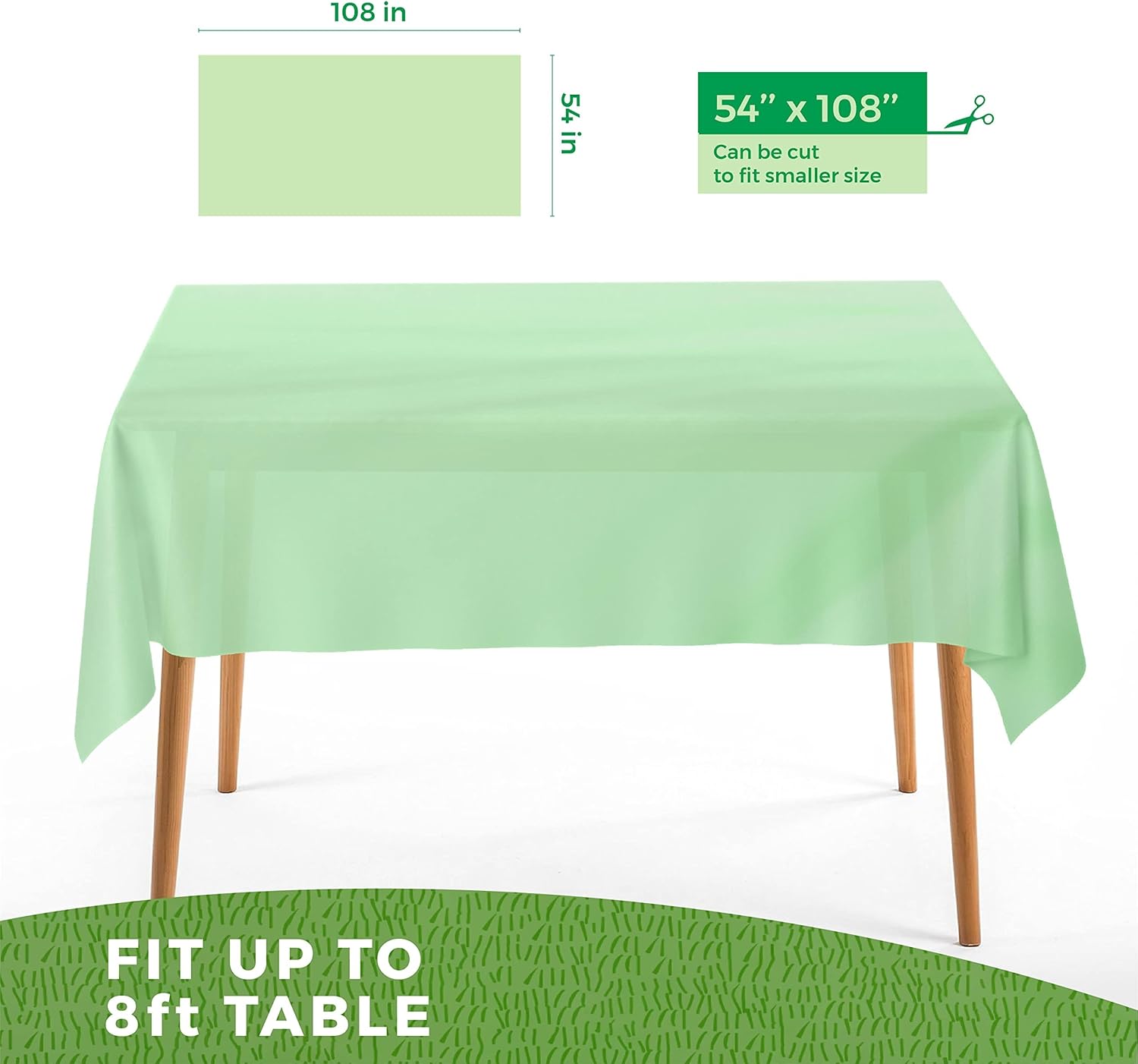 ANECO 100 Compostable Tablecloths for Rectangle Tables 54x108 3 Count