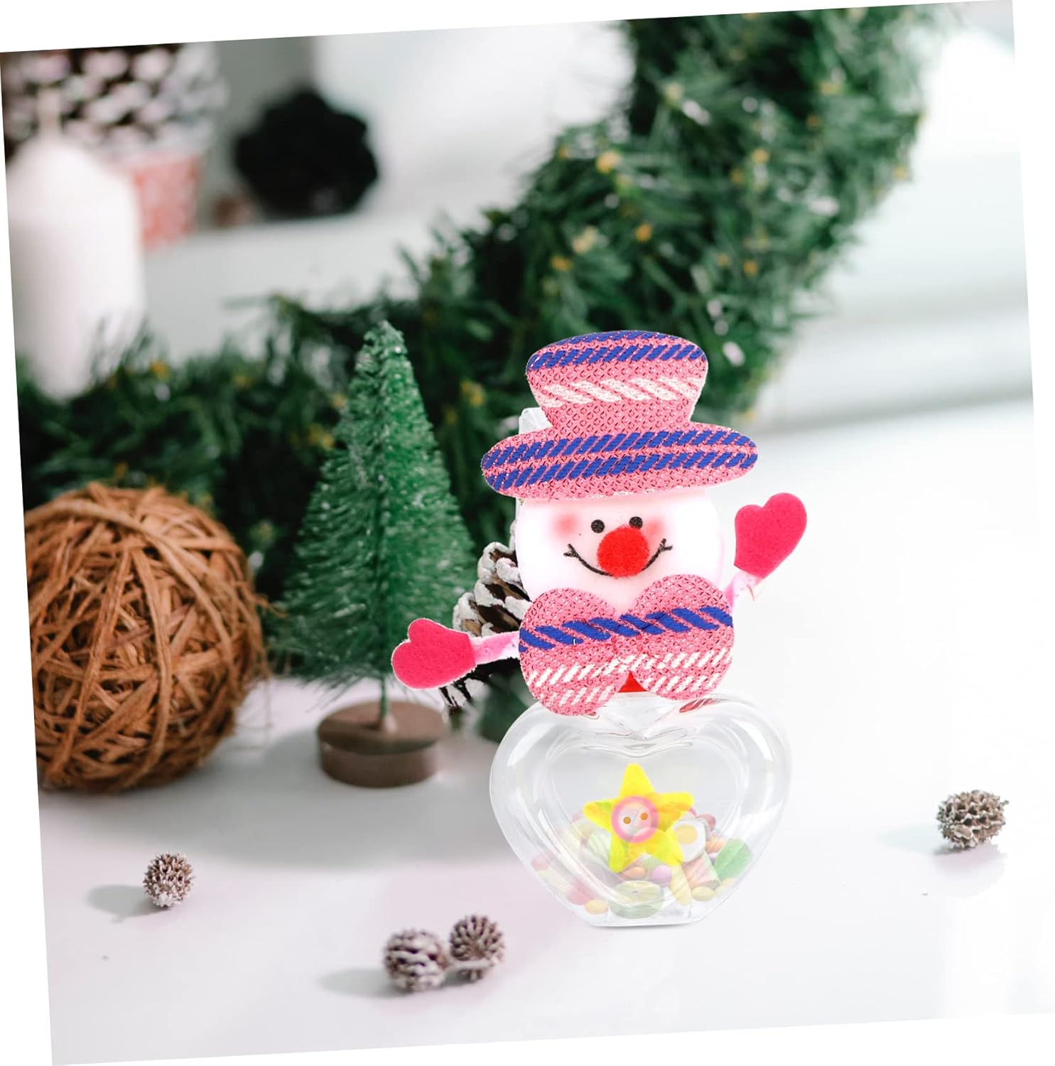 FOMIYES 12 Pcs Clear Candy Jar Christmas Party Favors