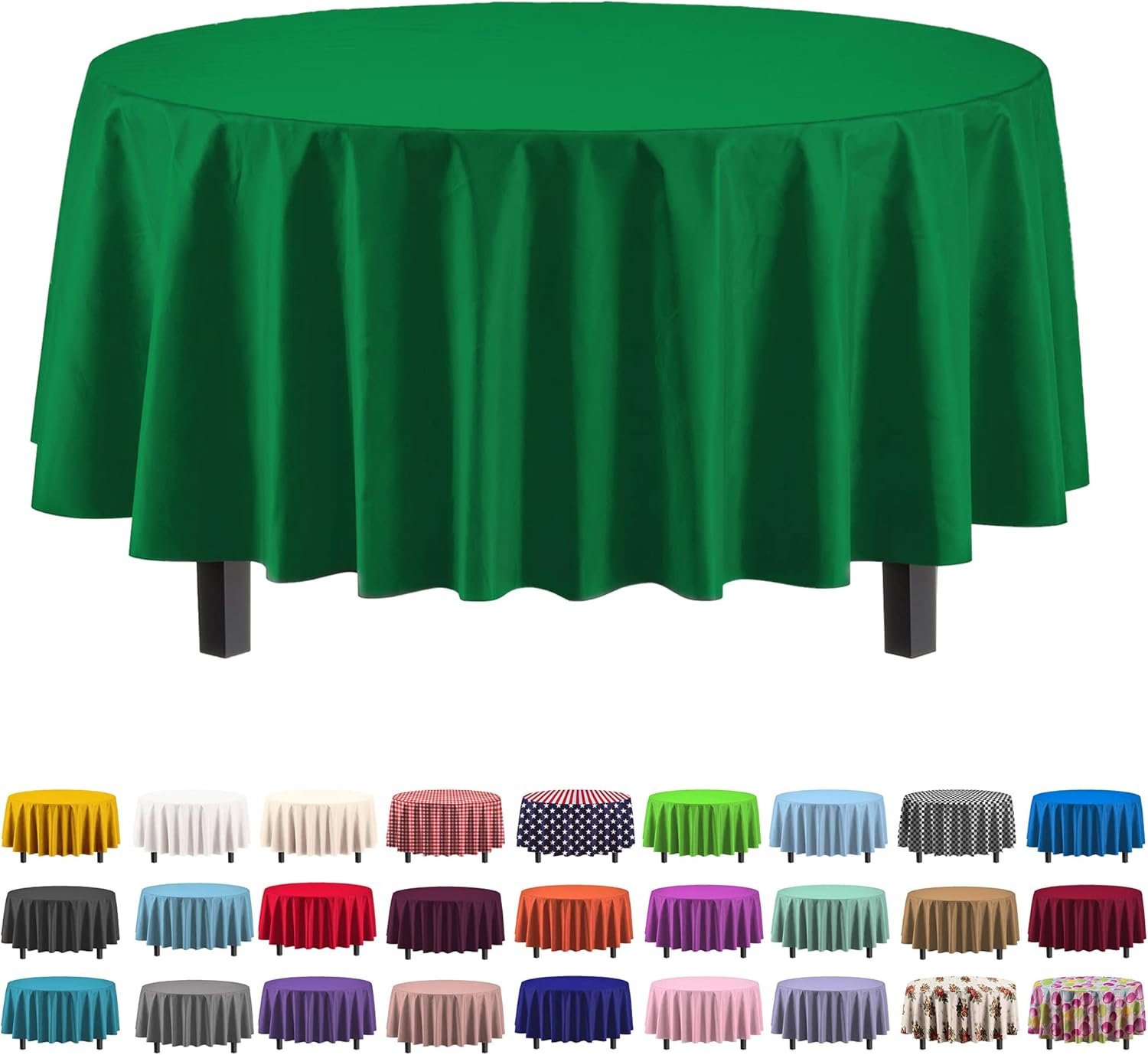 Party Solids 6-Pack Emerald Green Tablecloth