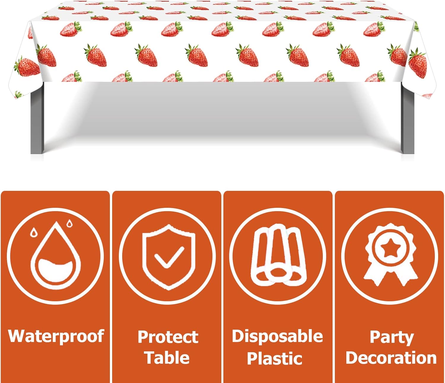 Strawberry Themed Party Tablecloth for Home Decor