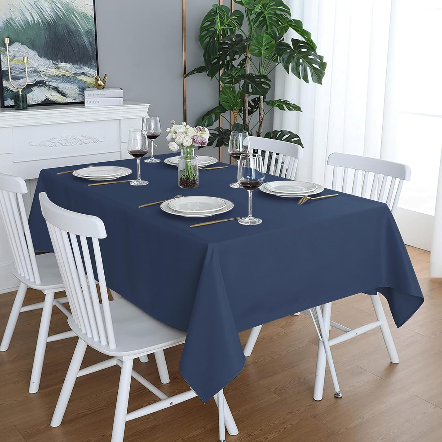 Easy-Going 6 Pack Navy Tablecloths 60x102 Inch