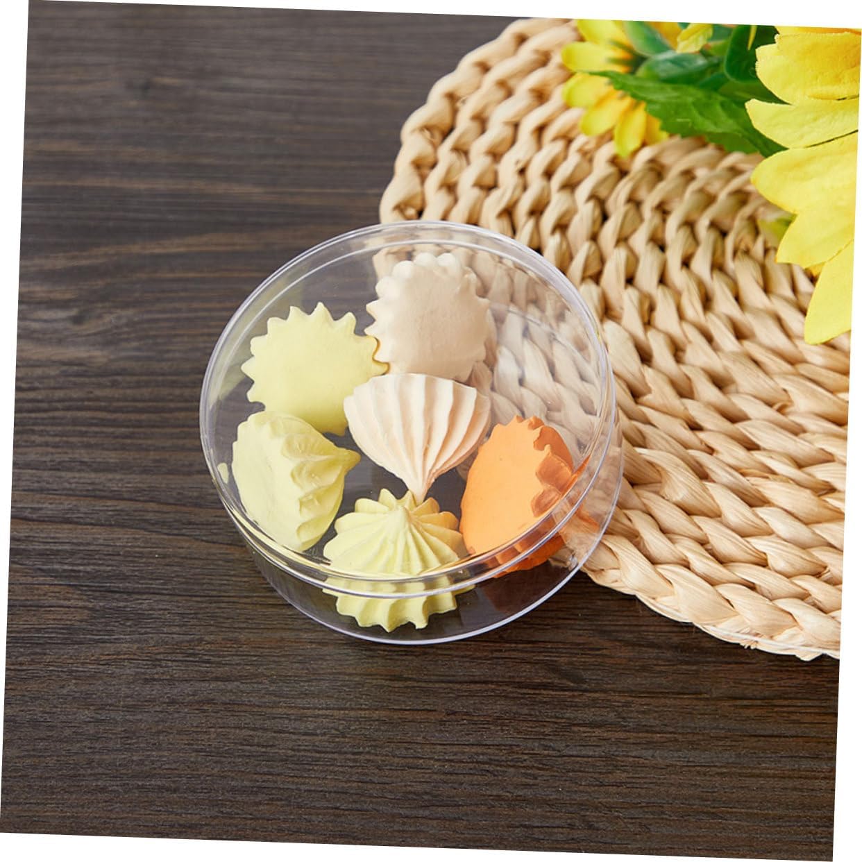 6pcs Round Clear Candy Server Storage Box