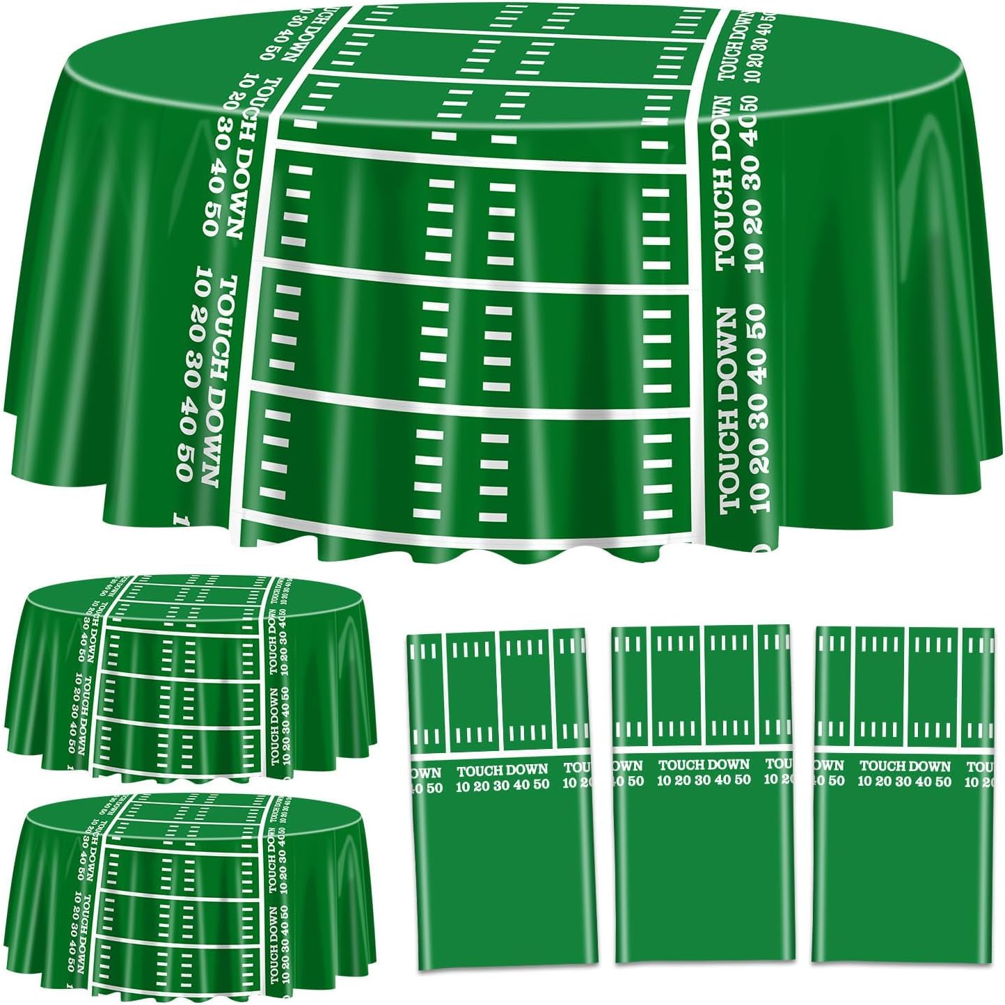 3 Pcs Football Tablecloths for Round Table 84x84 Inch