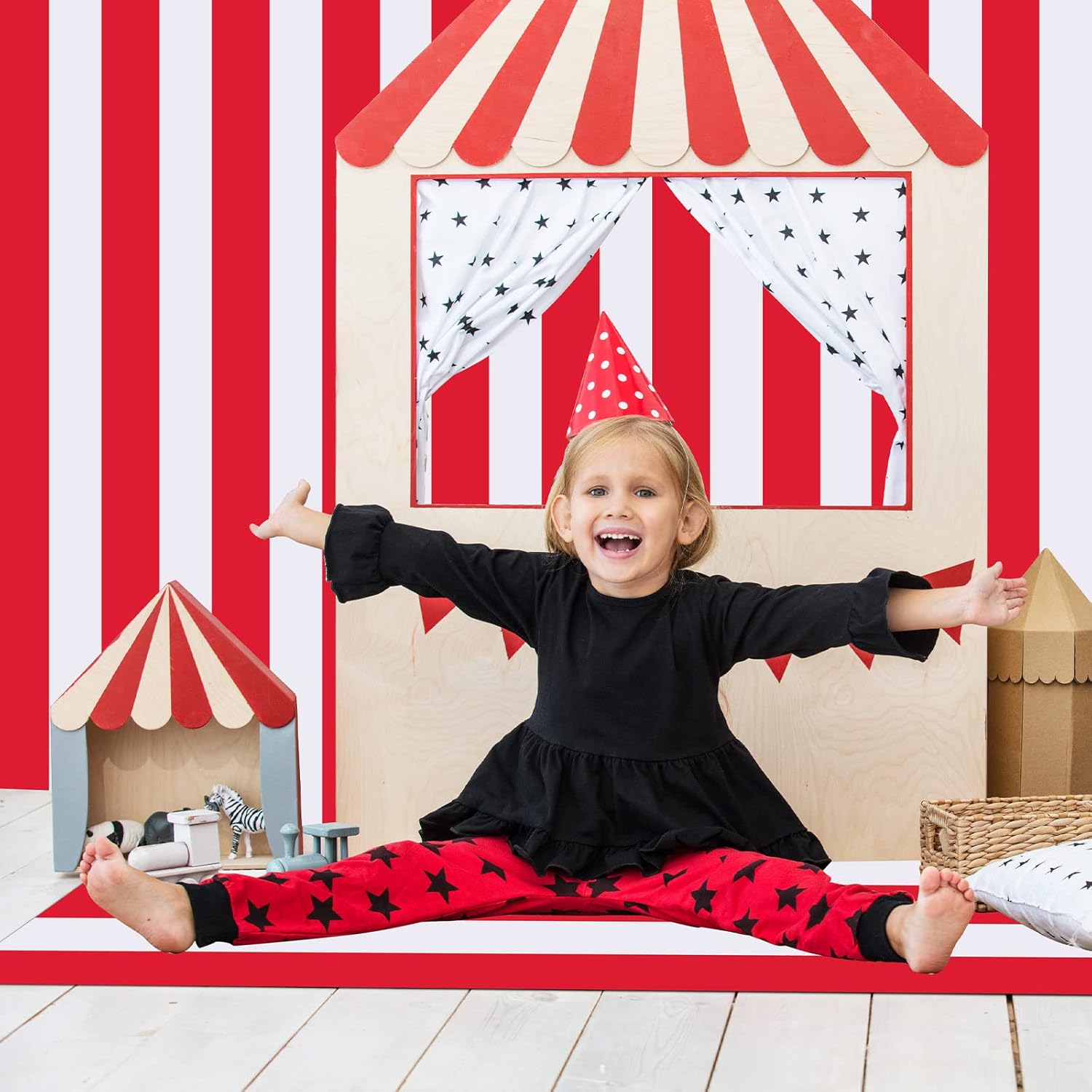Ctosree Red and White Striped Tablecloth Roll