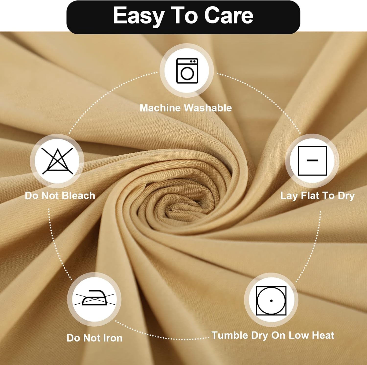 FestiCorp Beige Spandex Table Cover for 5 Foot Table