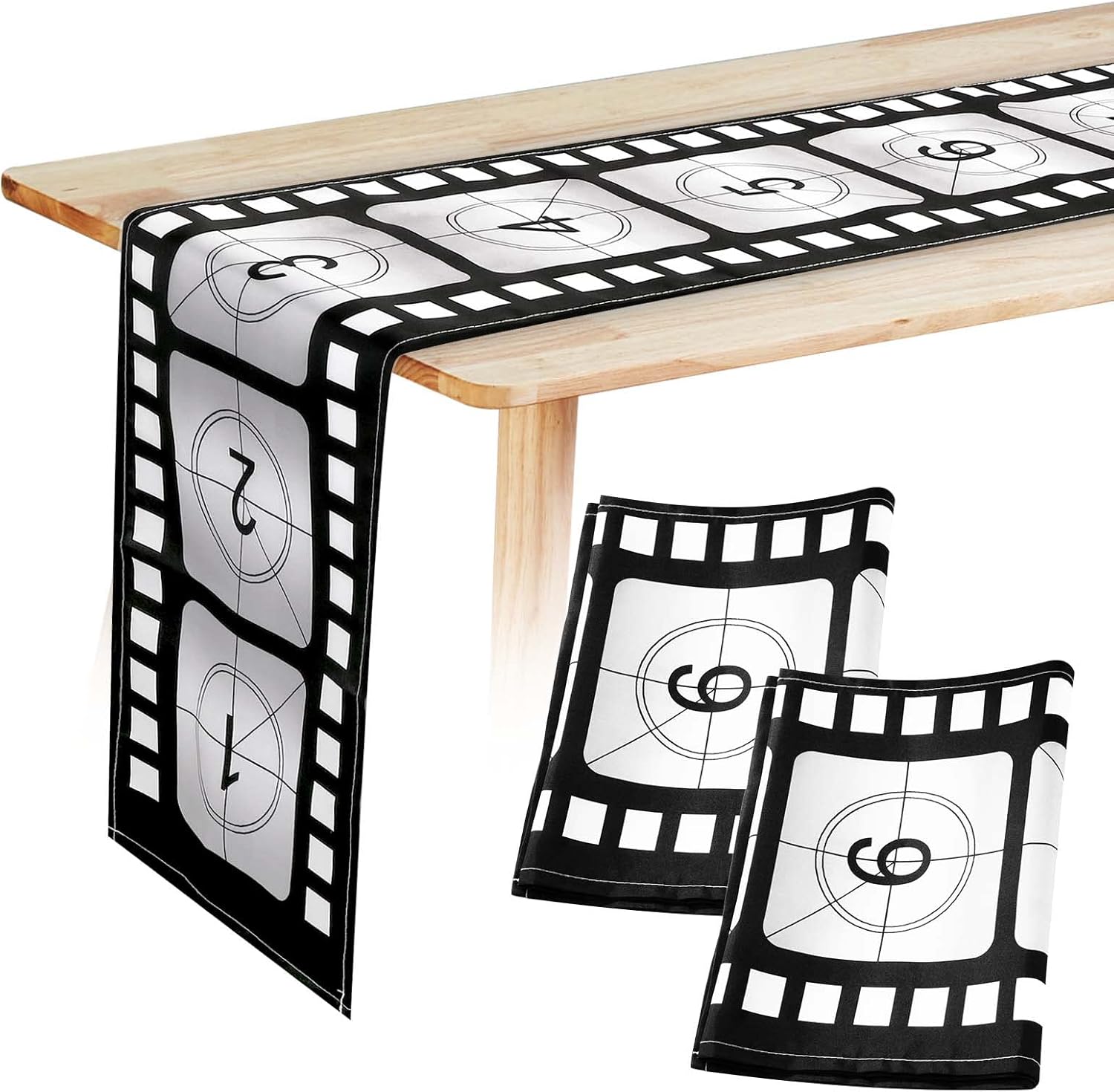 Breling 12 x 72 Inch Movie Night Table Runner 3 Pcs